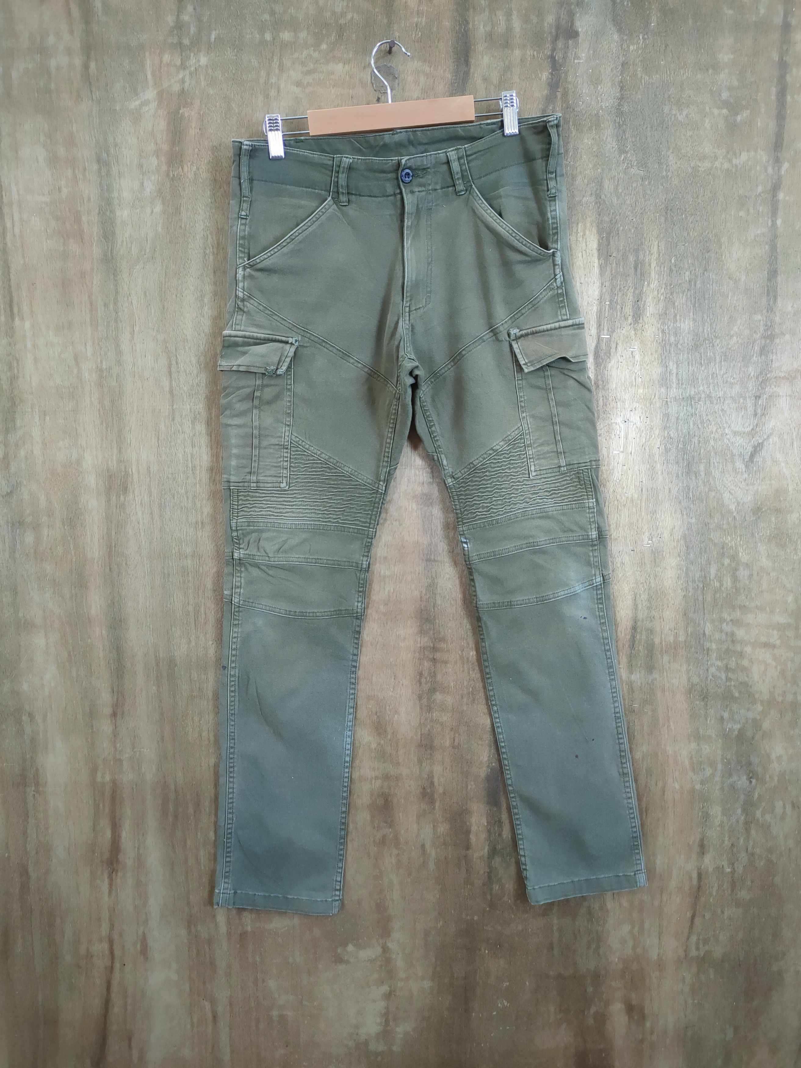 Japanese Brand D Gladiator Green multi pocket tactical cargo pants #46-777 Size US 31 - 1 Thumbnail