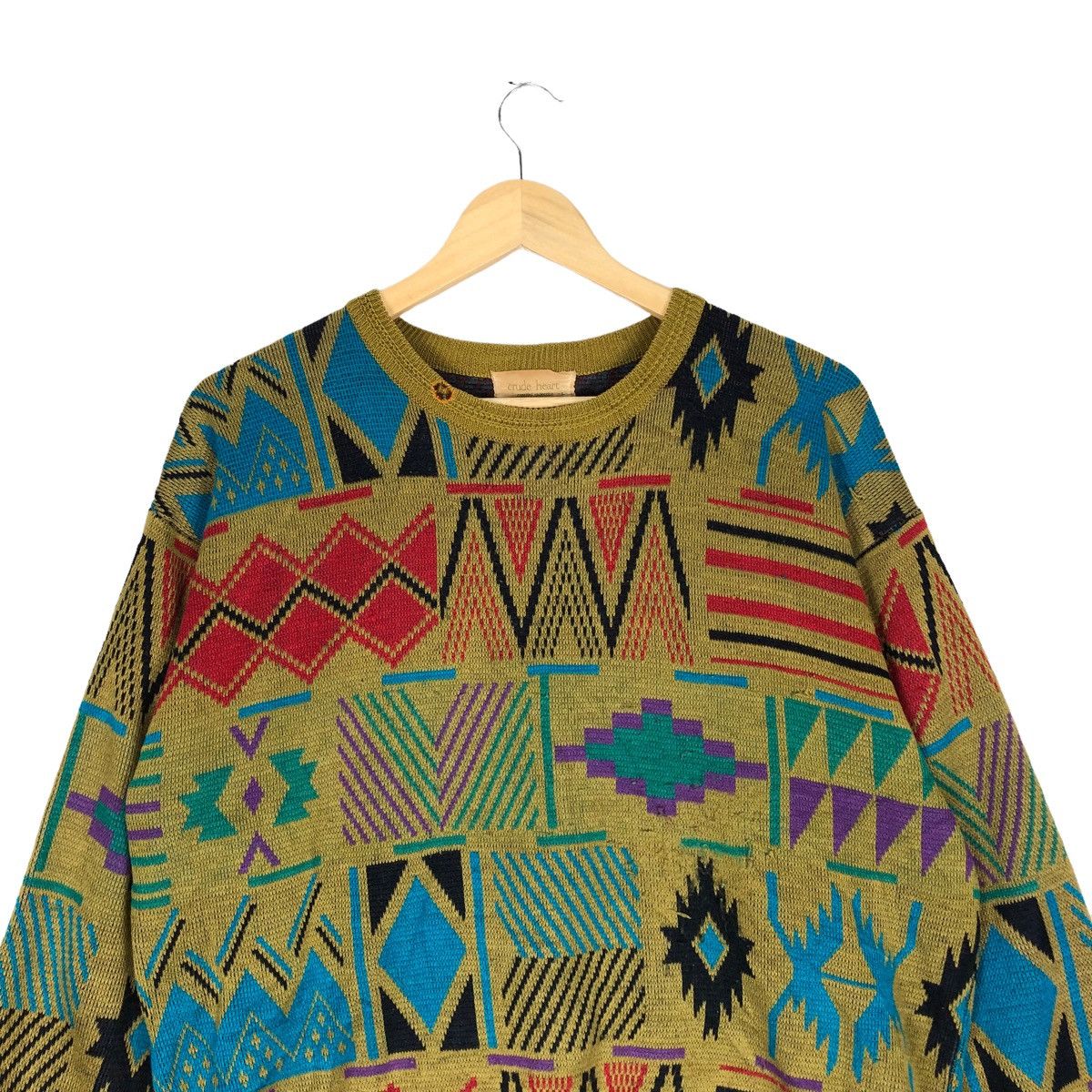 Vintage 🔥Vintage Crude Heart Sweatshirt Inspired By Coogi Size US L / EU 52-54 / 3 - 3 Thumbnail