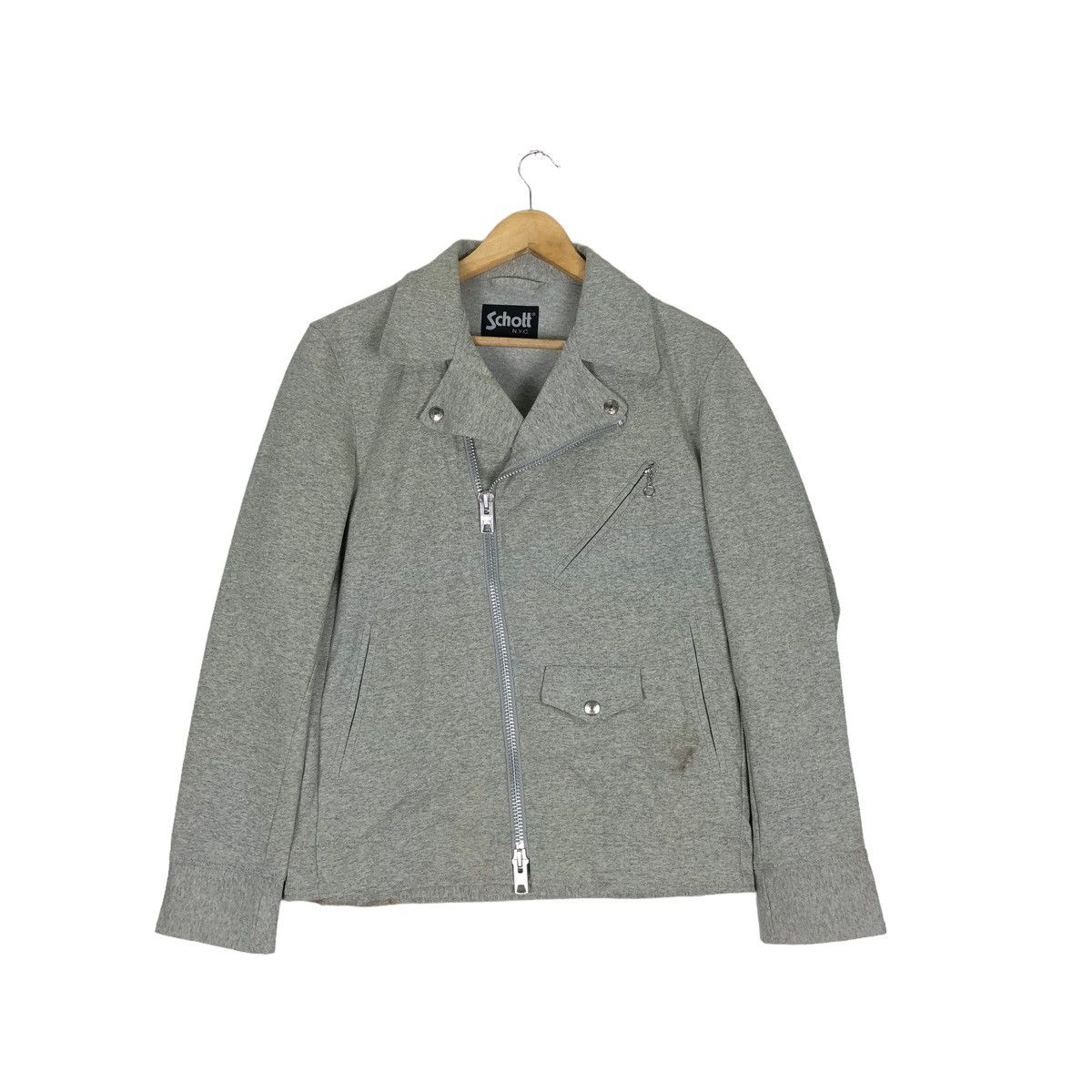 image of Schott Nyc Double Collar Cotton Jacket in Beige, Men's (Size Medium)