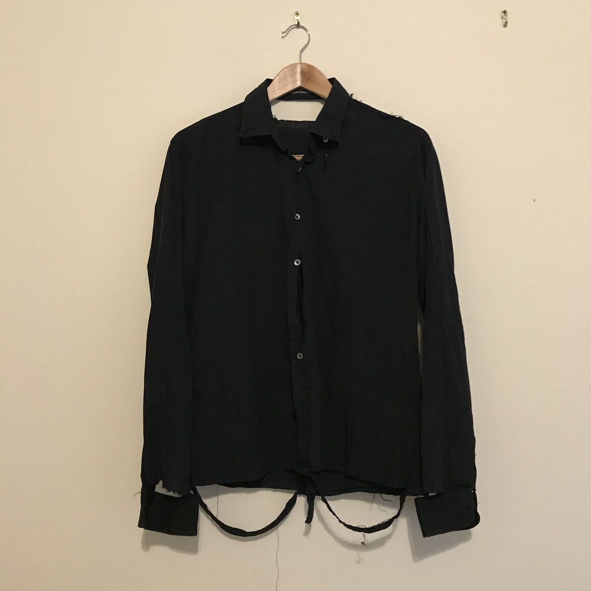 image of Raf Simons Ss 2000 Summa Cum Laude Button Up in Black, Men's (Size Medium)