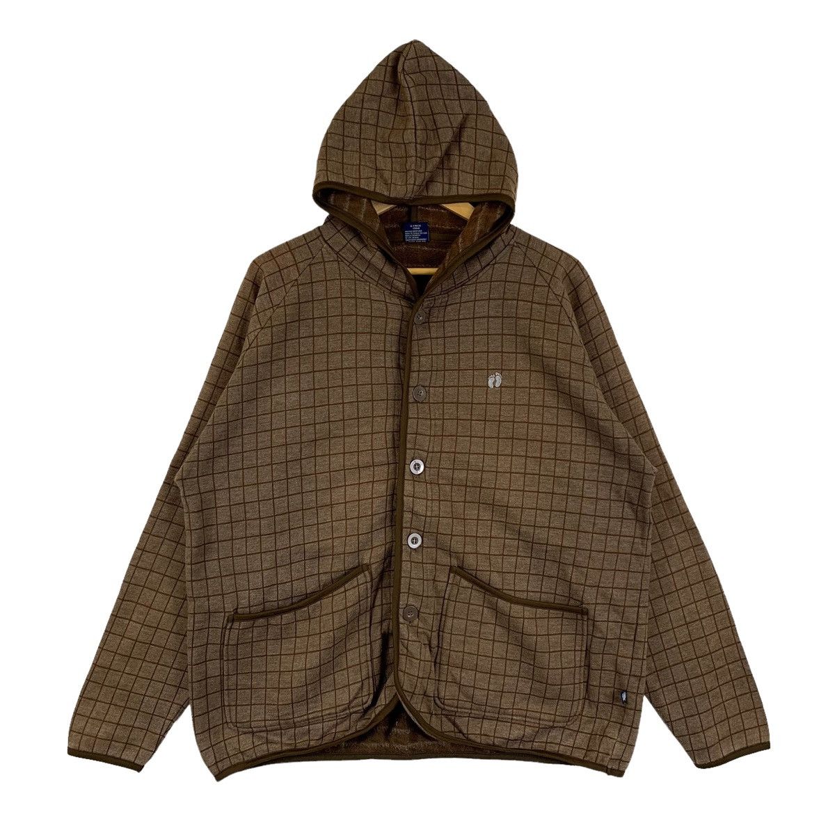 image of Hang Ten Surfing Hawaiian Tartan Hoodie Sweaters in Brown, Men's (Size Large)