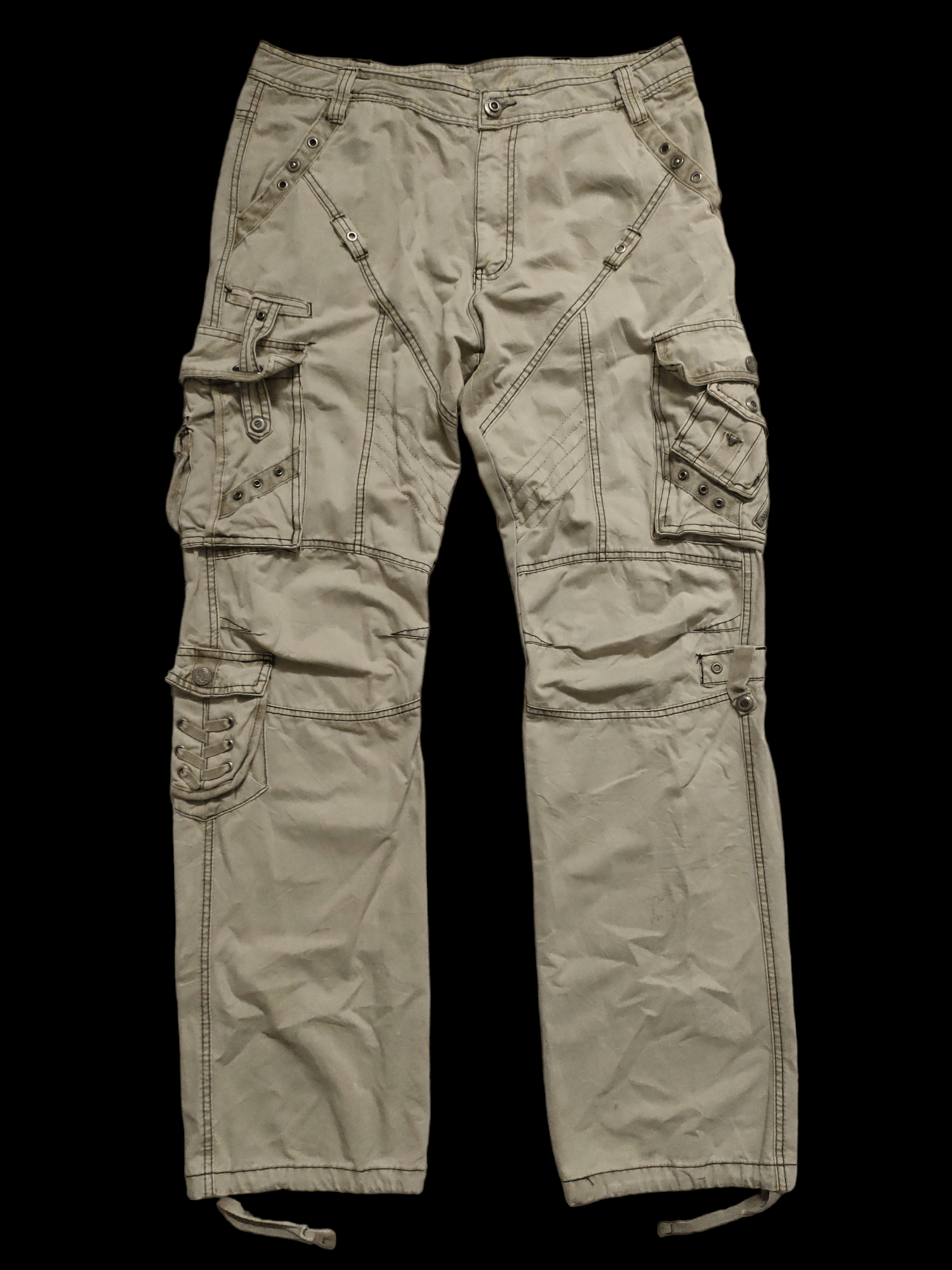 image of Hysteric Glamour Baggy Multipocket Cargo Pant Khakis By F.u.s.a.i in Cream/White, Men's (Size 36)