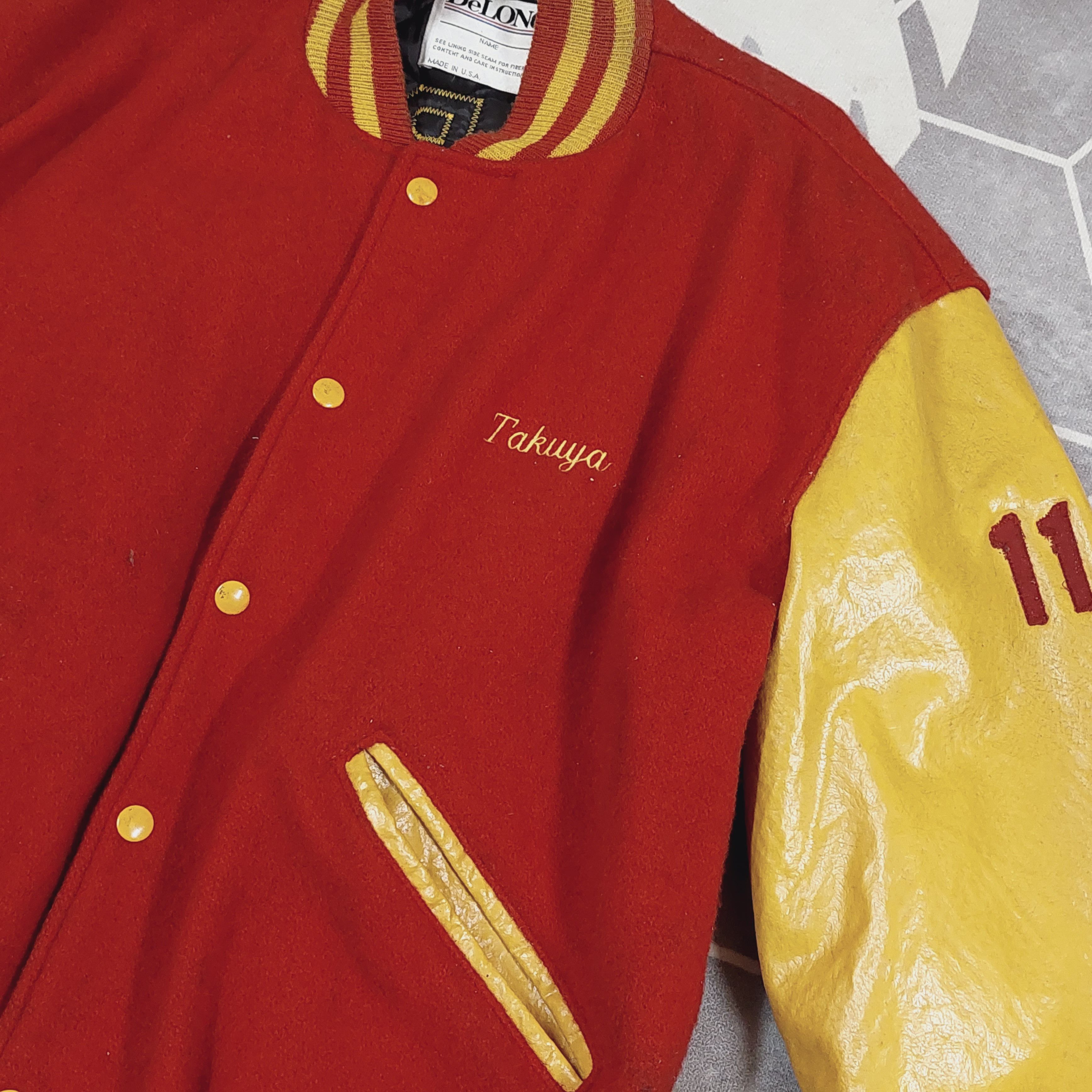 Delong Vintage S.T.U Rugby Varsity Jacket Size US L / EU 52-54 / 3 - 6 Thumbnail