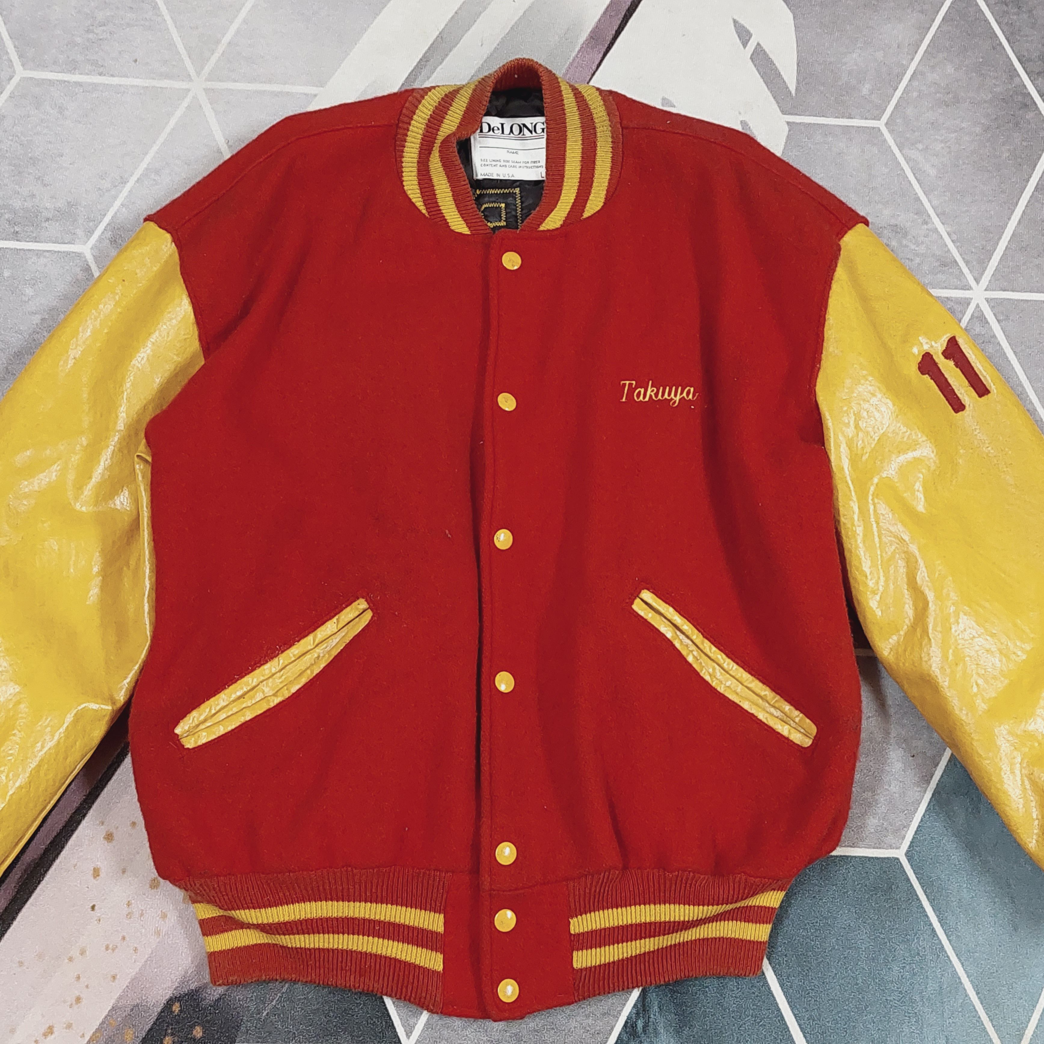 Delong Vintage S.T.U Rugby Varsity Jacket Size US L / EU 52-54 / 3 - 7 Thumbnail