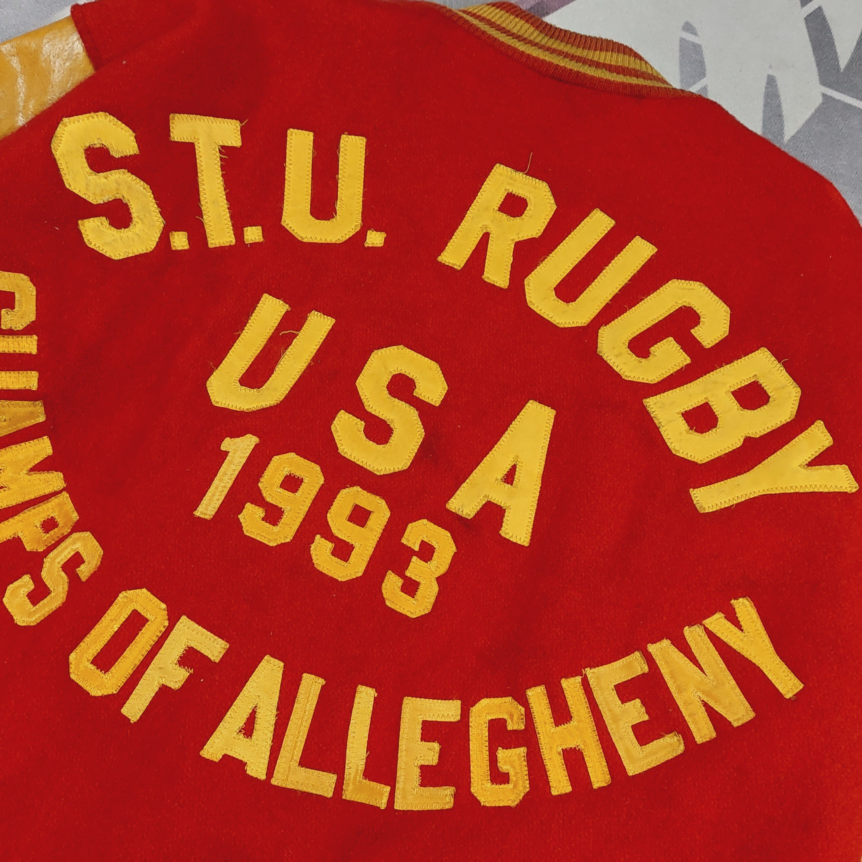 Delong Vintage S.T.U Rugby Varsity Jacket Size US L / EU 52-54 / 3 - 2 Thumbnail