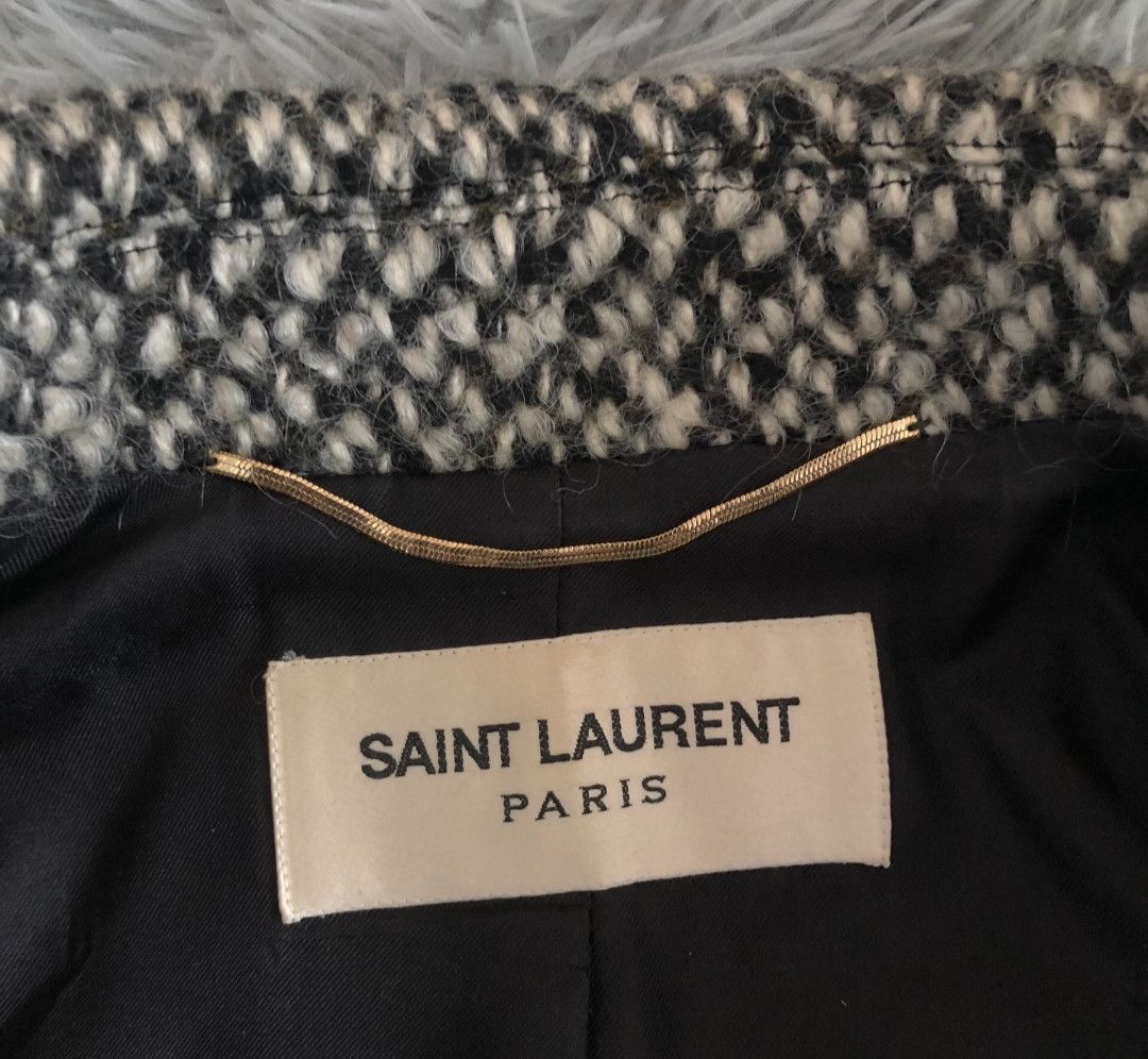 Saint Laurent Paris Saint Laurent Black and white wool knitted coat Size US S / EU 44-46 / 1 - 6 Thumbnail