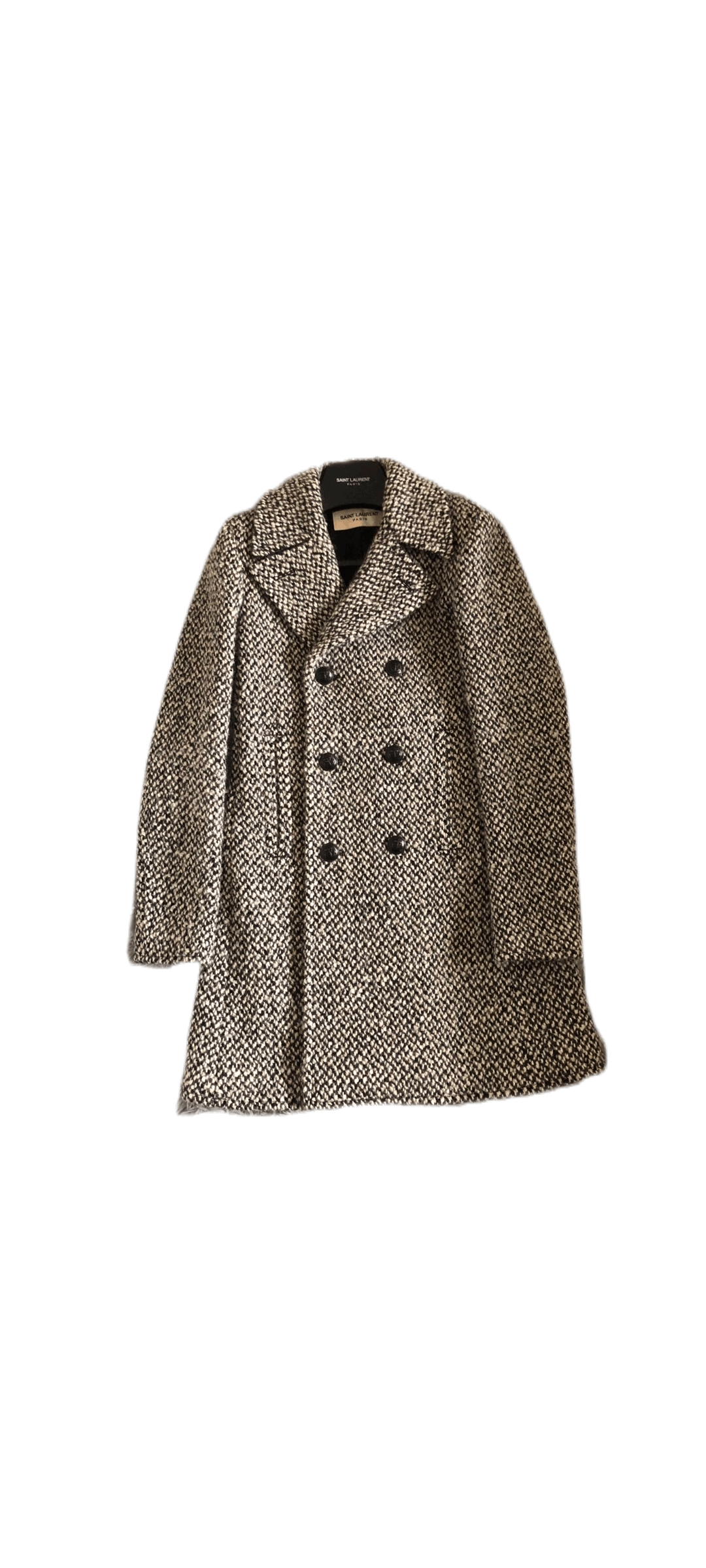 Saint Laurent Paris Saint Laurent Black and white wool knitted coat Size US S / EU 44-46 / 1 - 1 Thumbnail