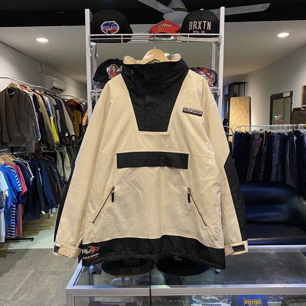 🔥Vtg 90s Ralph Lauren Polo Sport RL 67 Sherpa Anorak Jacket