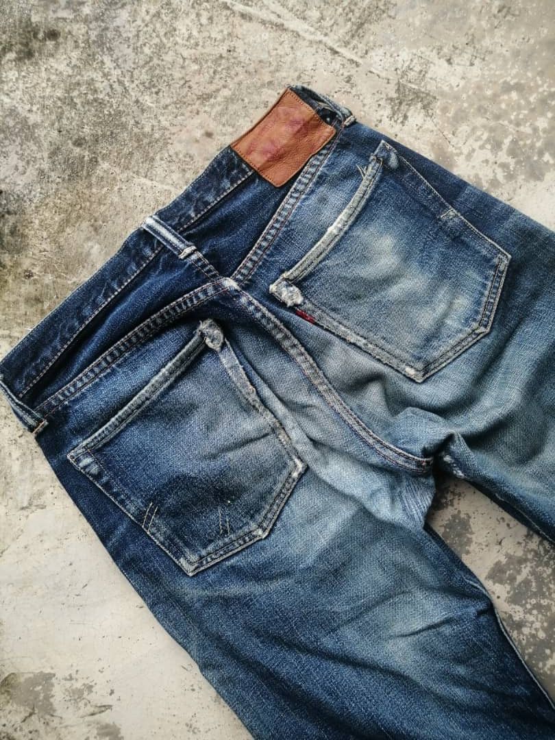 Full Count & Co. RARE🔥Vintage Rusty Distress Full Count Redline Jeans Size US 28 / EU 44 - 13 Thumbnail