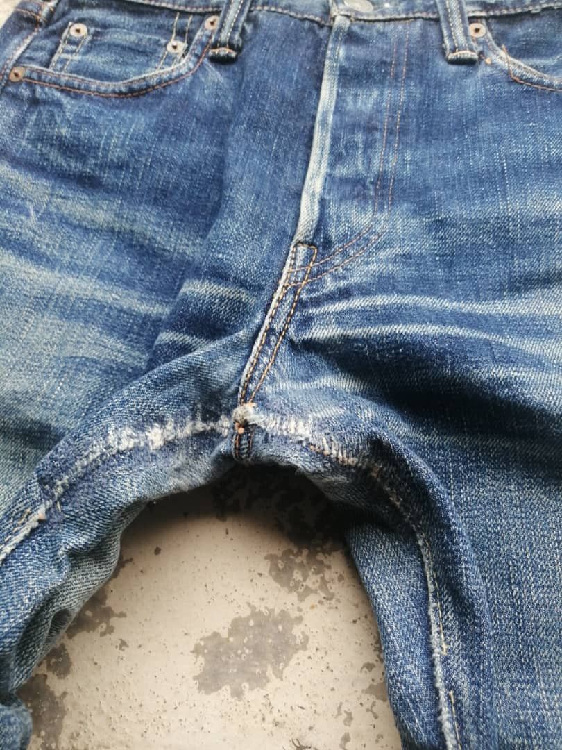 Full Count & Co. RARE🔥Vintage Rusty Distress Full Count Redline Jeans Size US 28 / EU 44 - 10 Thumbnail