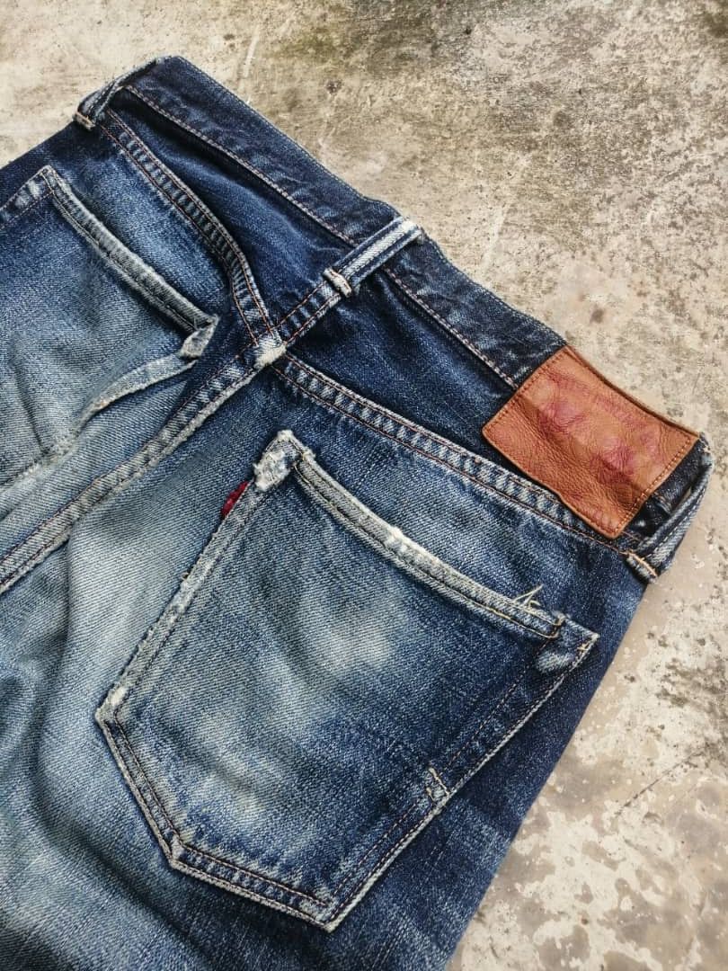 Full Count & Co. RARE🔥Vintage Rusty Distress Full Count Redline Jeans Size US 28 / EU 44 - 15 Thumbnail