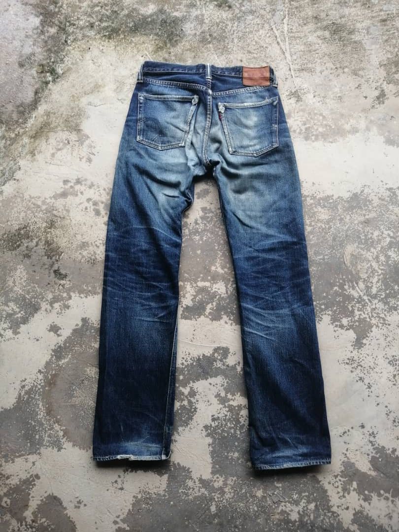 Full Count & Co. RARE🔥Vintage Rusty Distress Full Count Redline Jeans Size US 28 / EU 44 - 3 Thumbnail