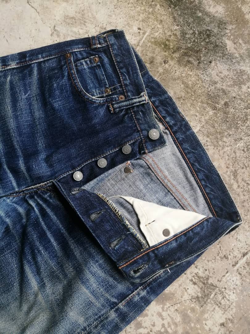 Full Count & Co. RARE🔥Vintage Rusty Distress Full Count Redline Jeans Size US 28 / EU 44 - 5 Thumbnail