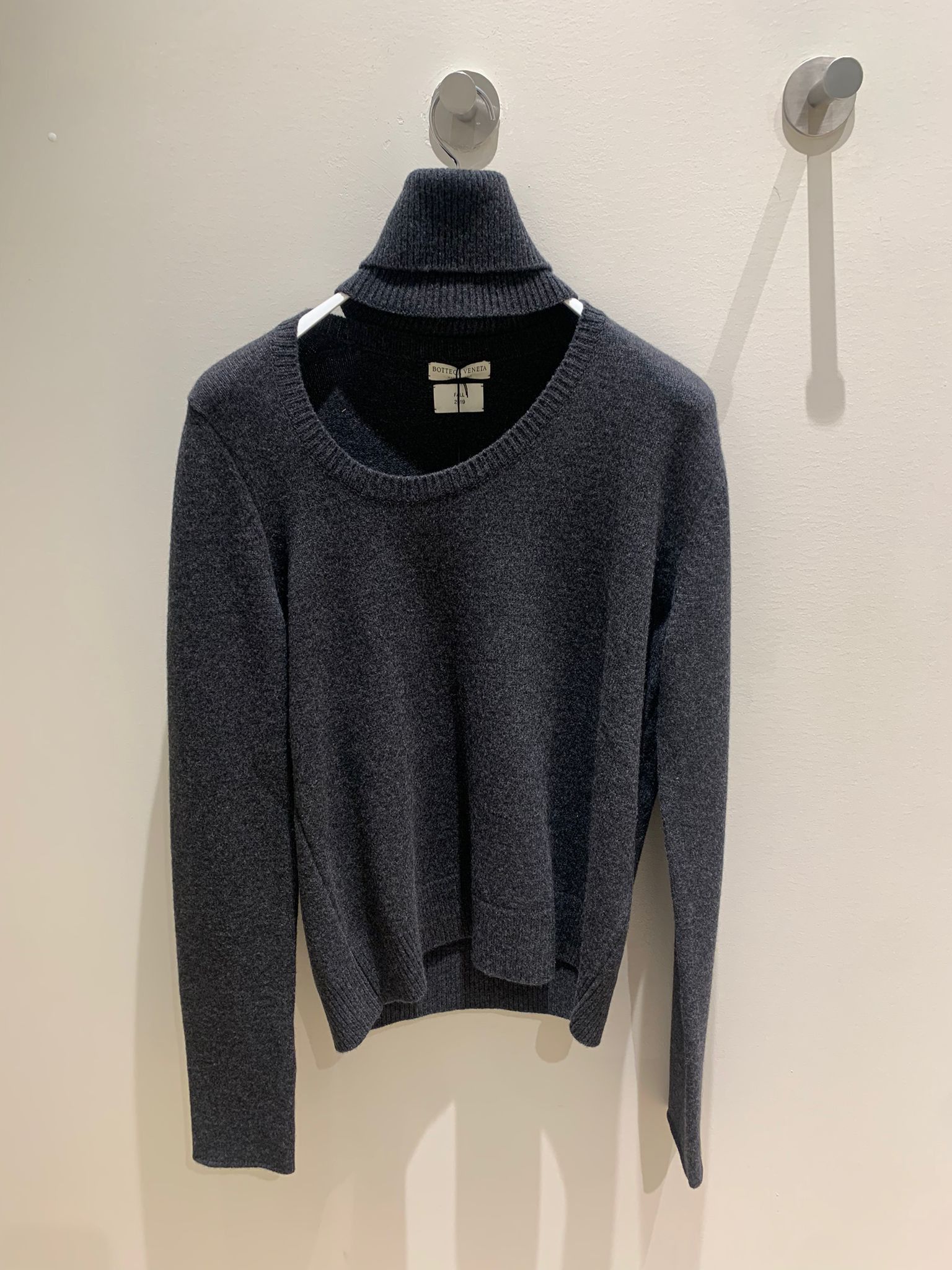 Bottega Veneta o1rshd1 Pullover Washed Cashmere Wool in Dark Grey Size US M / EU 48-50 / 2 - 3 Thumbnail