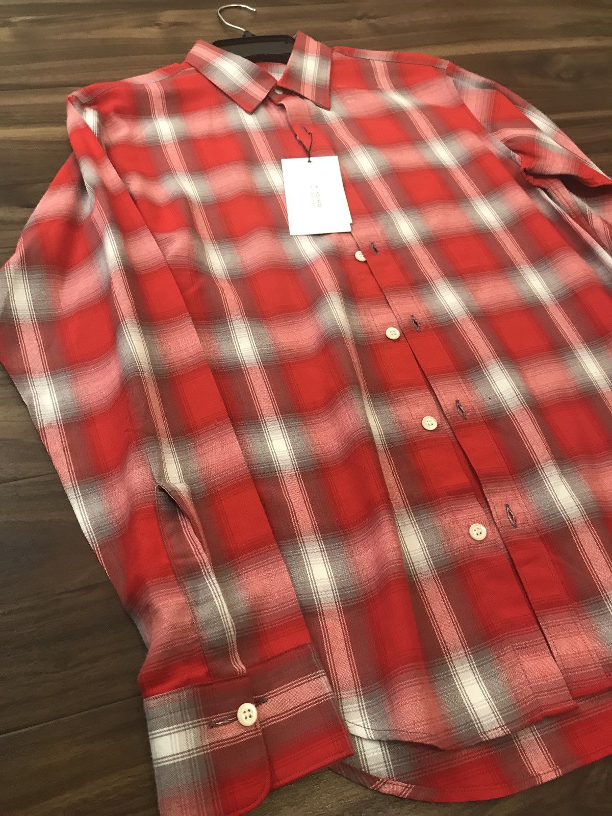 N.Hoolywood LS Plaid Red, Grey & White Button Up Size US S / EU 44-46 / 1 - 4 Thumbnail