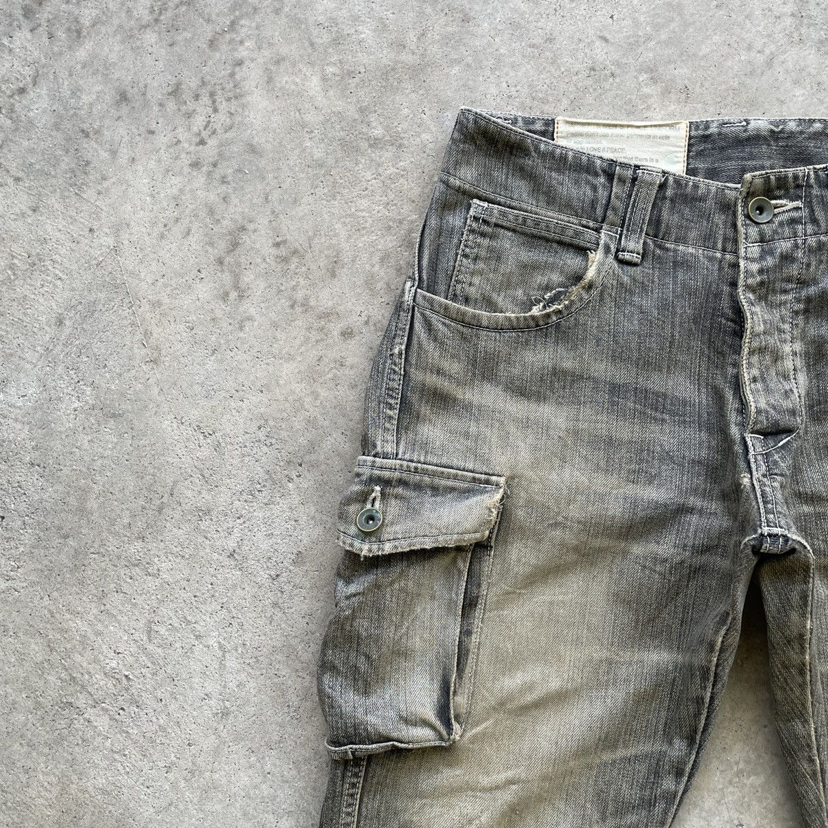 Japanese Brand × Jean × Vintage W29x29💥 Vintage John Bull Distressed Faded Cargo Denim Pants Size US 29 - 4 Thumbnail
