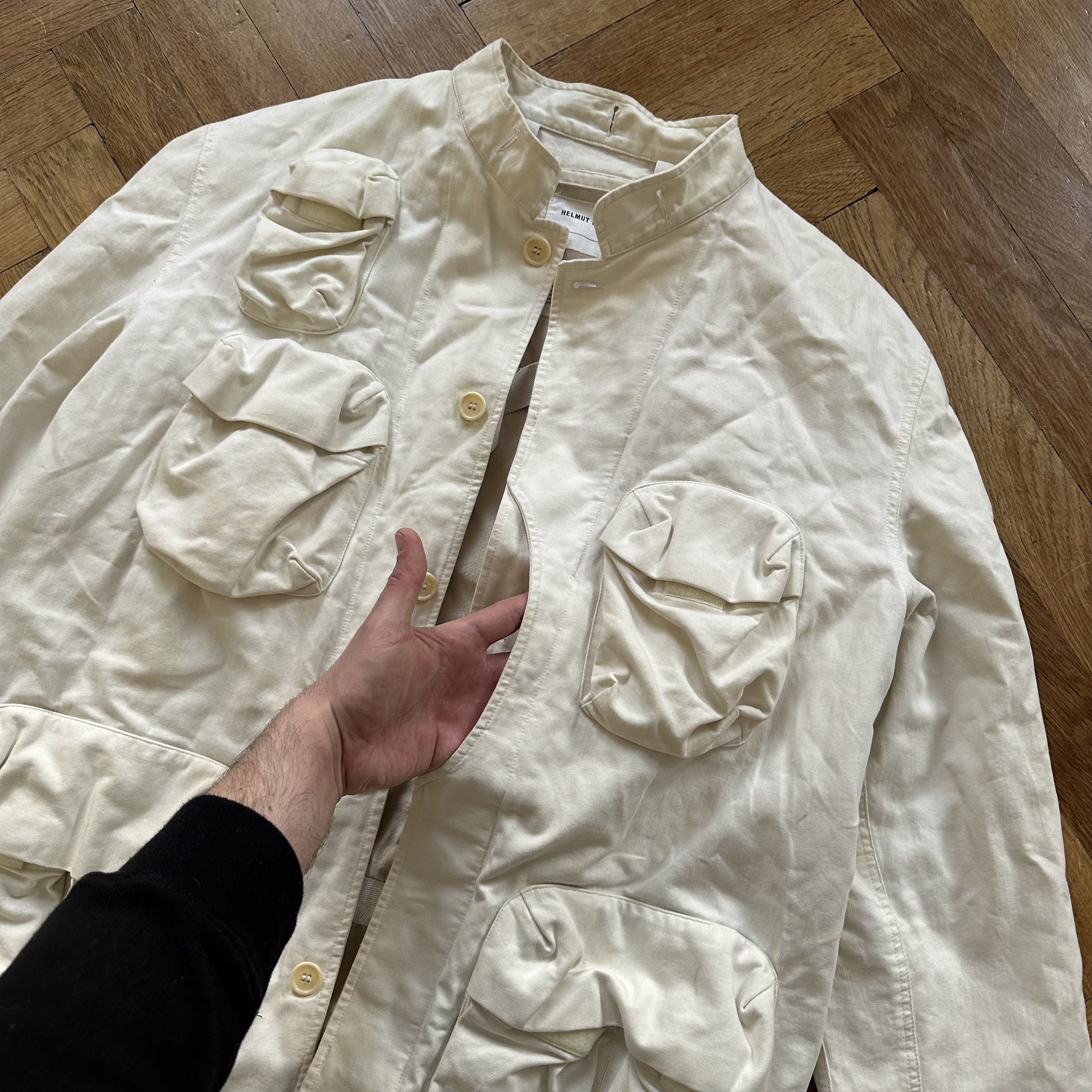 Helmut Lang SS00 White Cargo Bondage Jacket Size US M / EU 48-50 / 2 - 5 Thumbnail