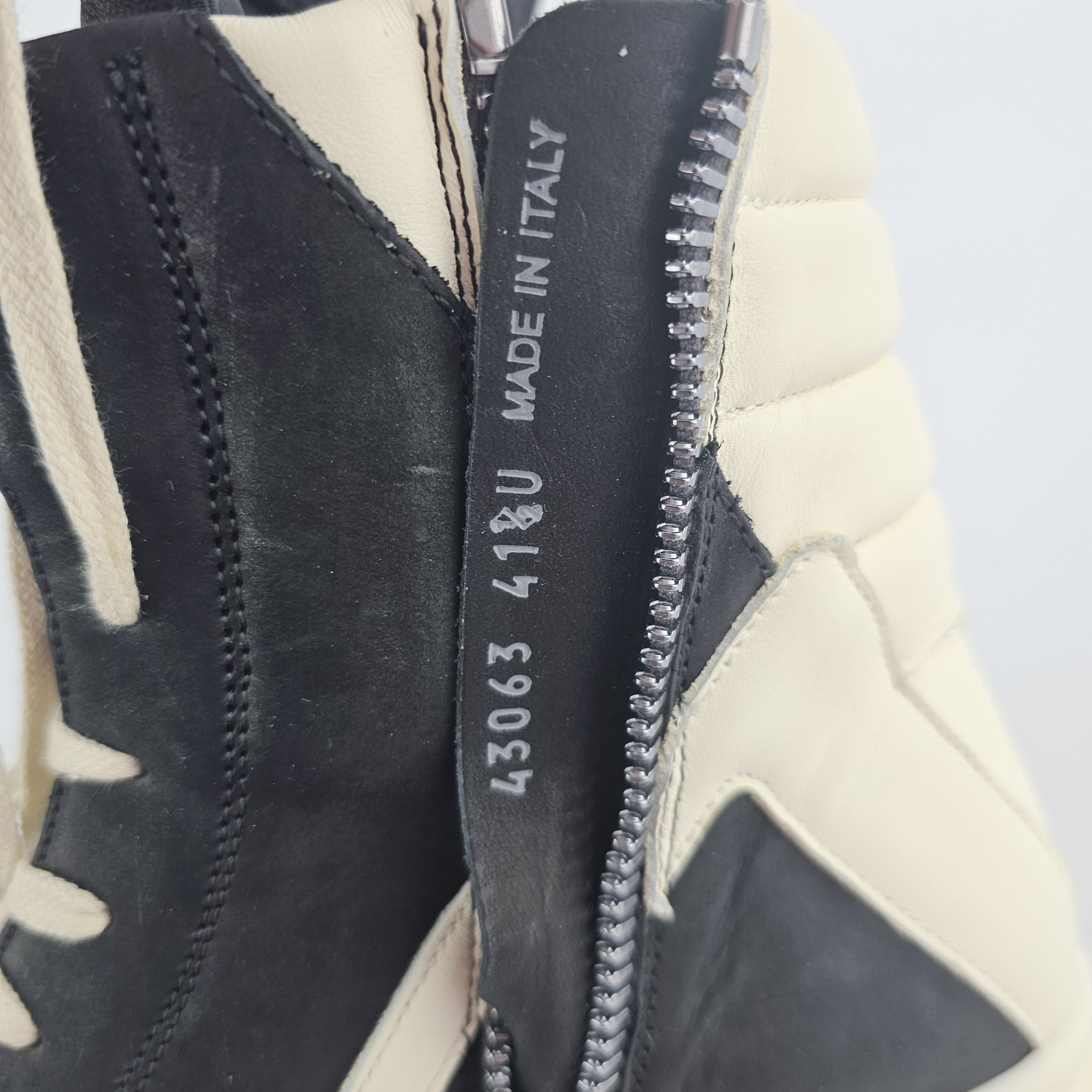 Rick Owens Rick Owens Geobasket Black/Milk Calf Sneakers Size 41.5 