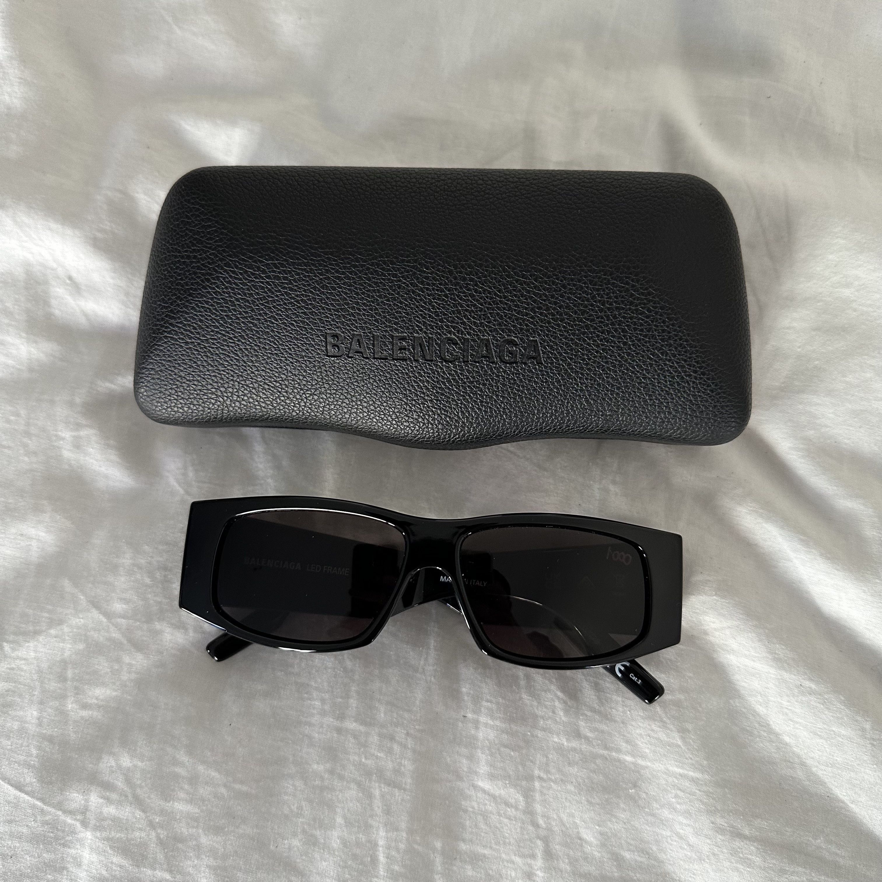 image of Balenciaga Ss20 Led Logo Sunglasses in Black, Men's