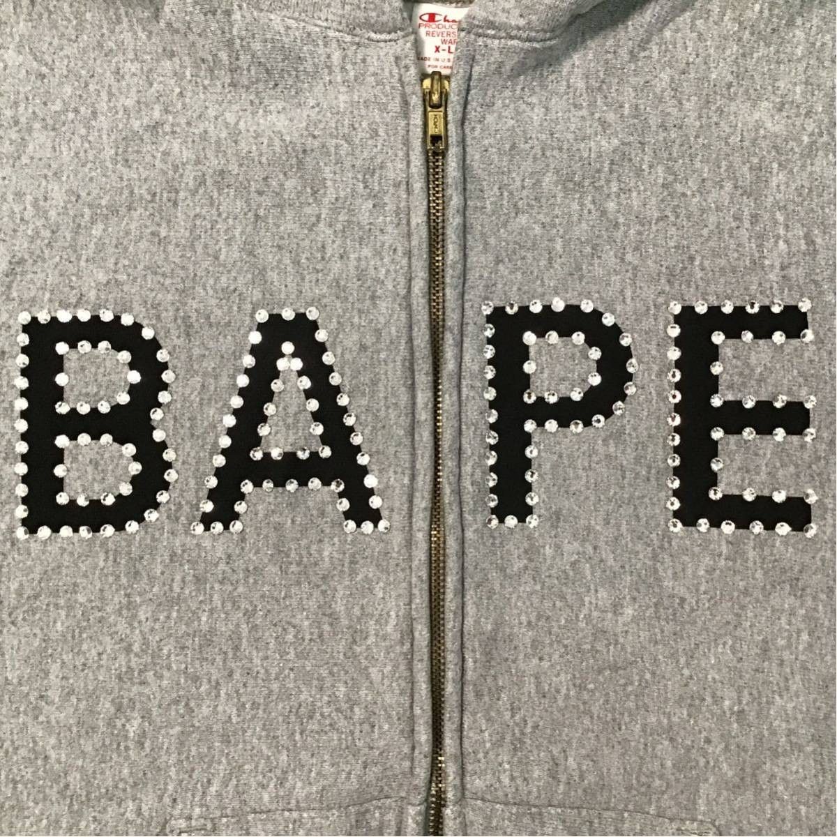 Bape × Champion × Swarovski BAPE × swarovski × CHAMPION Reverse Weave Zip hoodie Size US XL / EU 56 / 4 - 3 Thumbnail