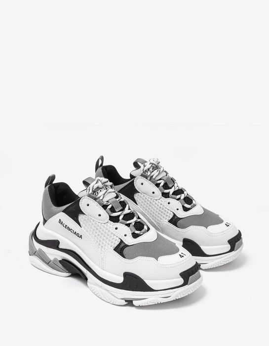 Balenciaga Triple S White Black Trainers Grailed