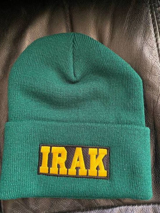 image of Irak Logo Beanie Forest Green, Men's