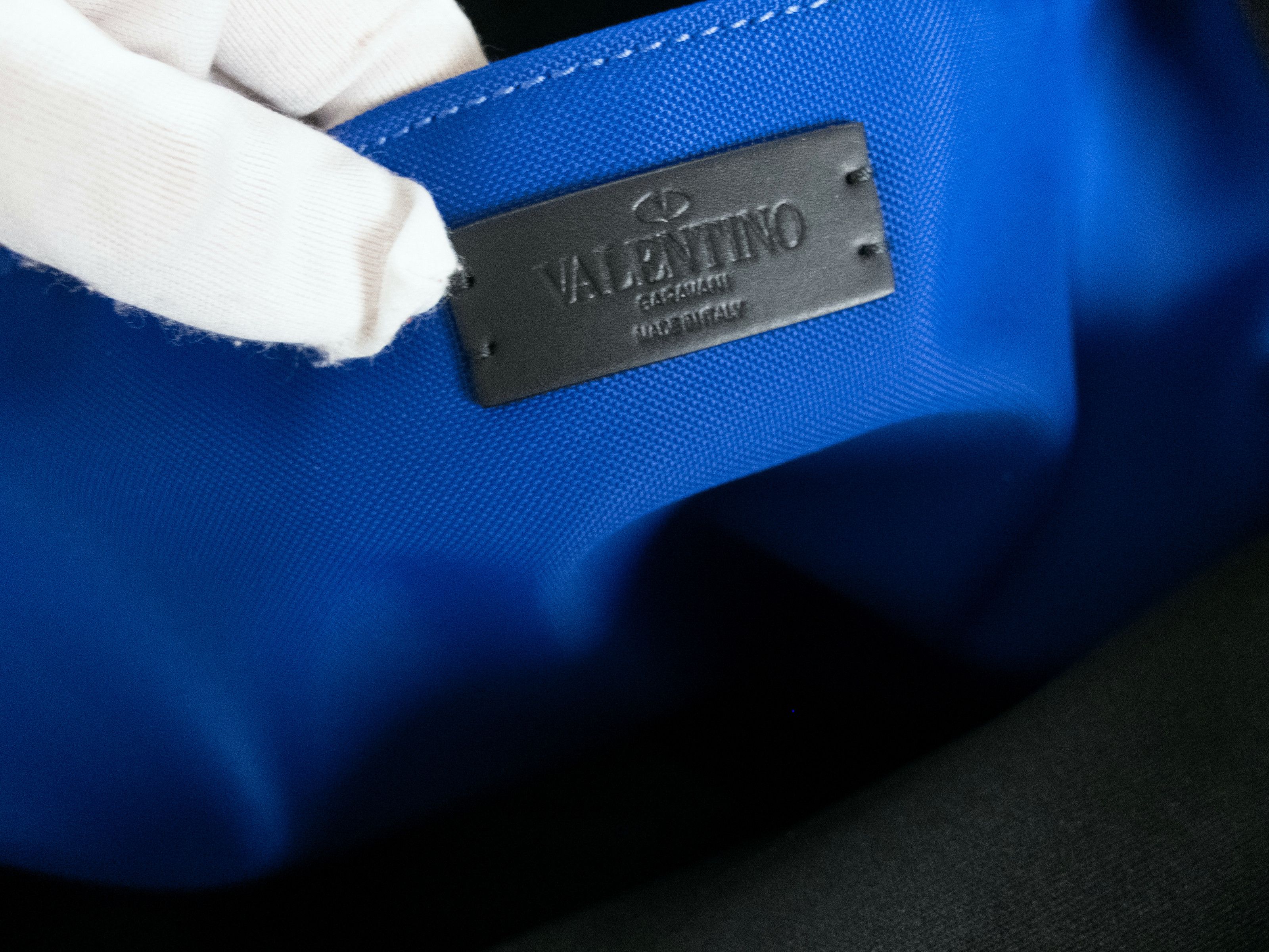 Valentino VALENTINO VLTN Times print blue nylon backpack bag rucksack Size ONE SIZE - 13 Thumbnail