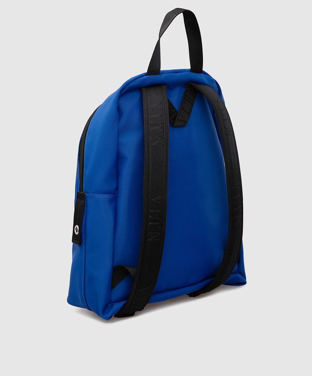 Valentino VALENTINO VLTN Times print blue nylon backpack bag rucksack Size ONE SIZE - 2 Thumbnail