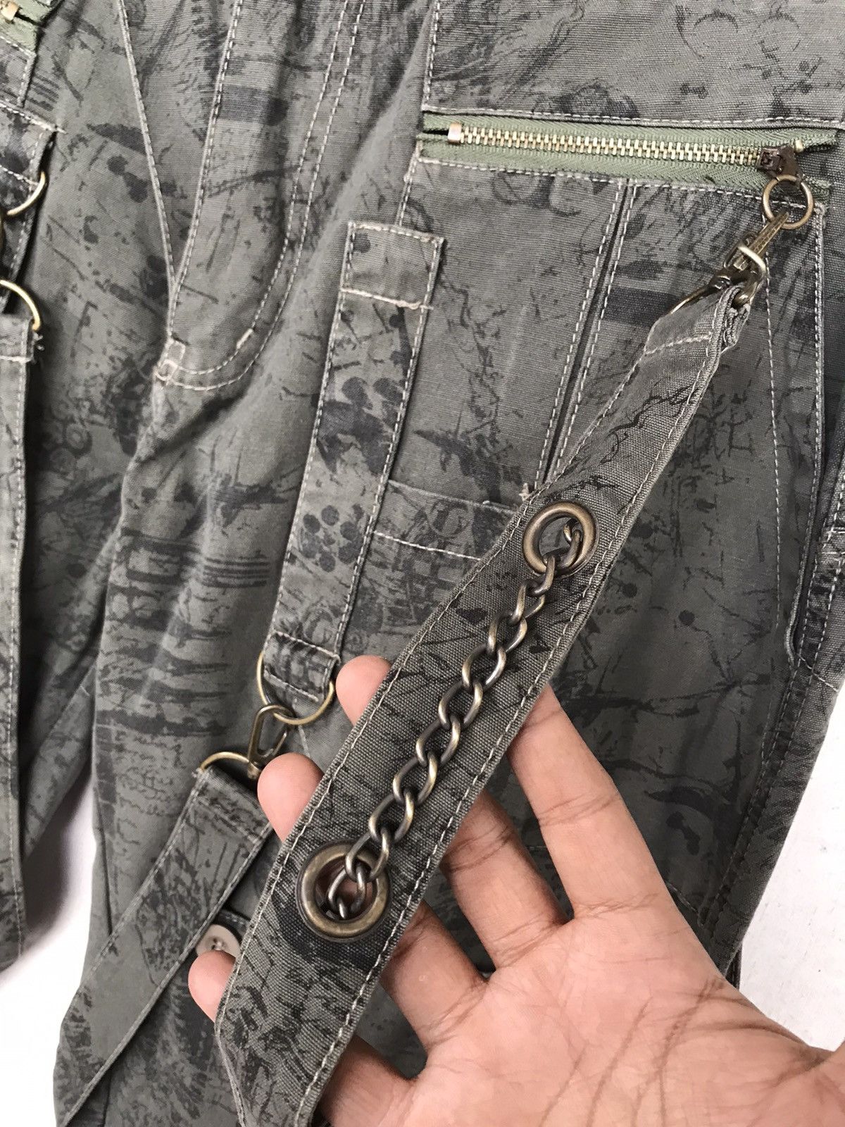 Japanese Brand 💥Yk2 Japanese Green Army Art Cargo Pant Size US 32 / EU 48 - 7 Thumbnail