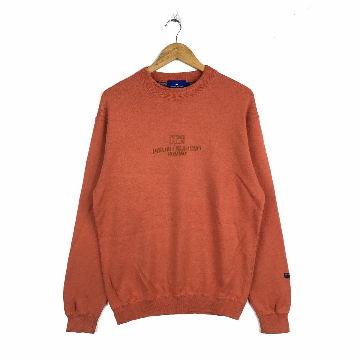 image of Hiroko Koshino Homme Crewneck Sweatshirt Pullover in Orange, Men's (Size Large)