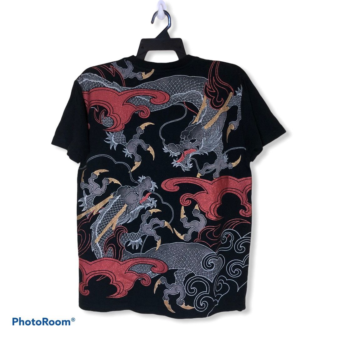 image of Strange Heaven Overprint Dragon Tees in Black, Men's (Size Large)