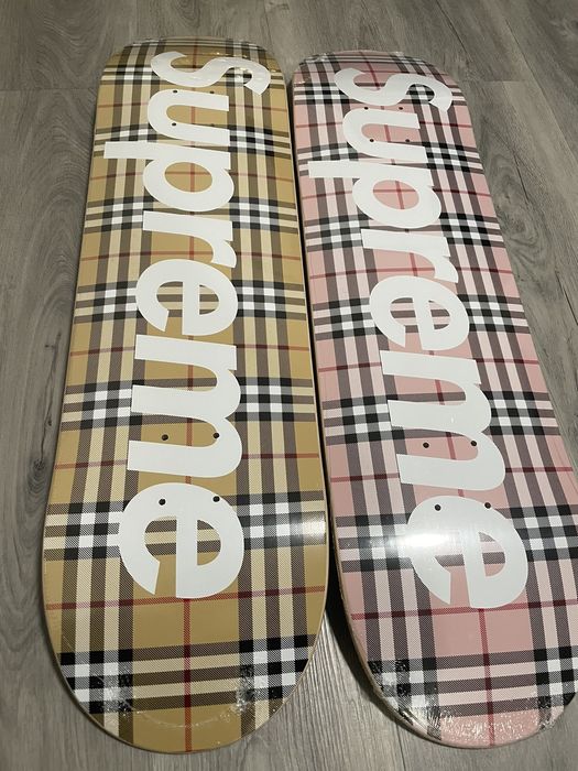 Supreme Supreme x Burberry skateboard set(beige +pink) | Grailed