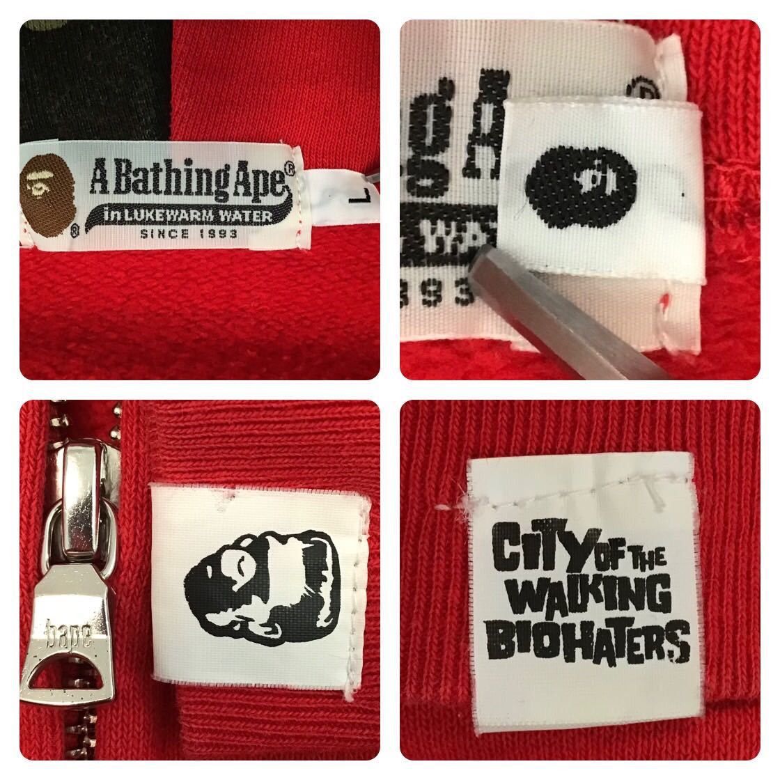 Bape Shark full zip hoodie red × woodland camo BAPE Size US L / EU 52-54 / 3 - 7 Thumbnail