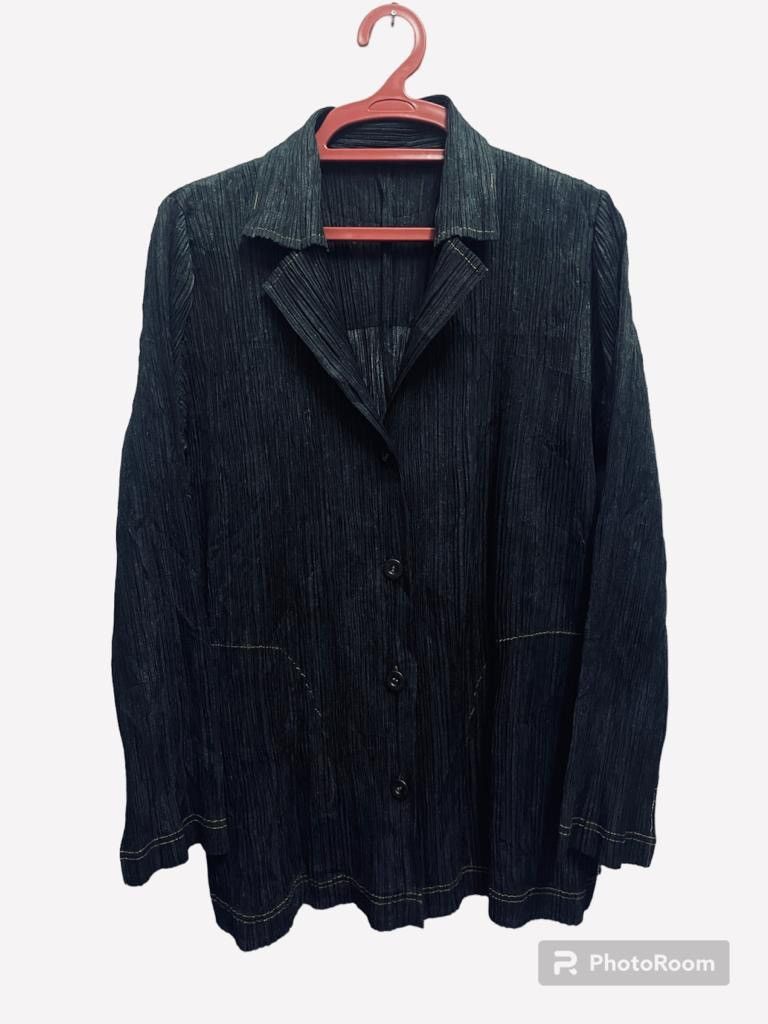 Issey Miyake Pleats Please Grey Asymmetric Rare Blouse Top