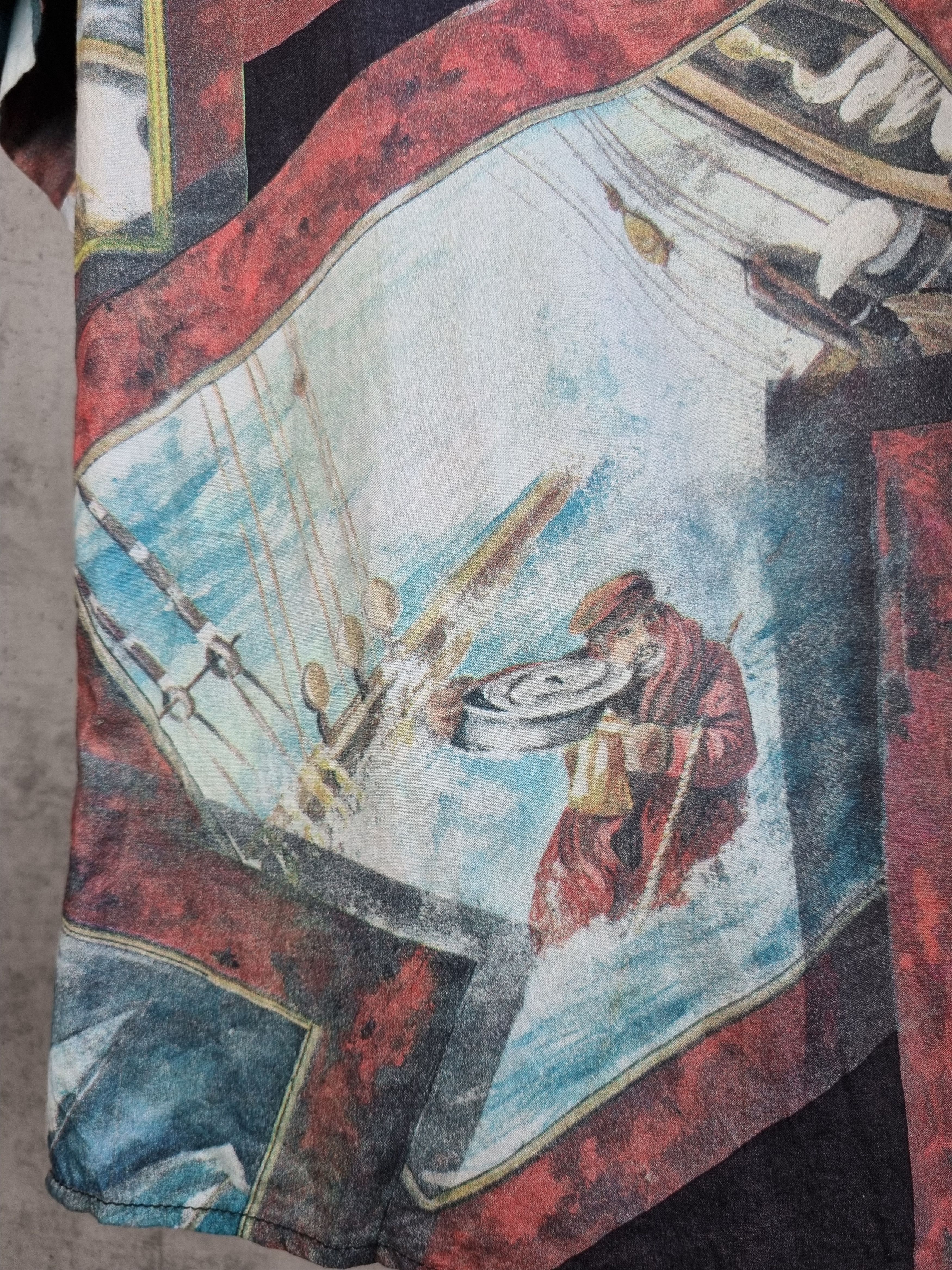 Vintage 90s Unique Marina Print Painting DRIES VAN NOTEN style Size US XL / EU 56 / 4 - 11 Thumbnail