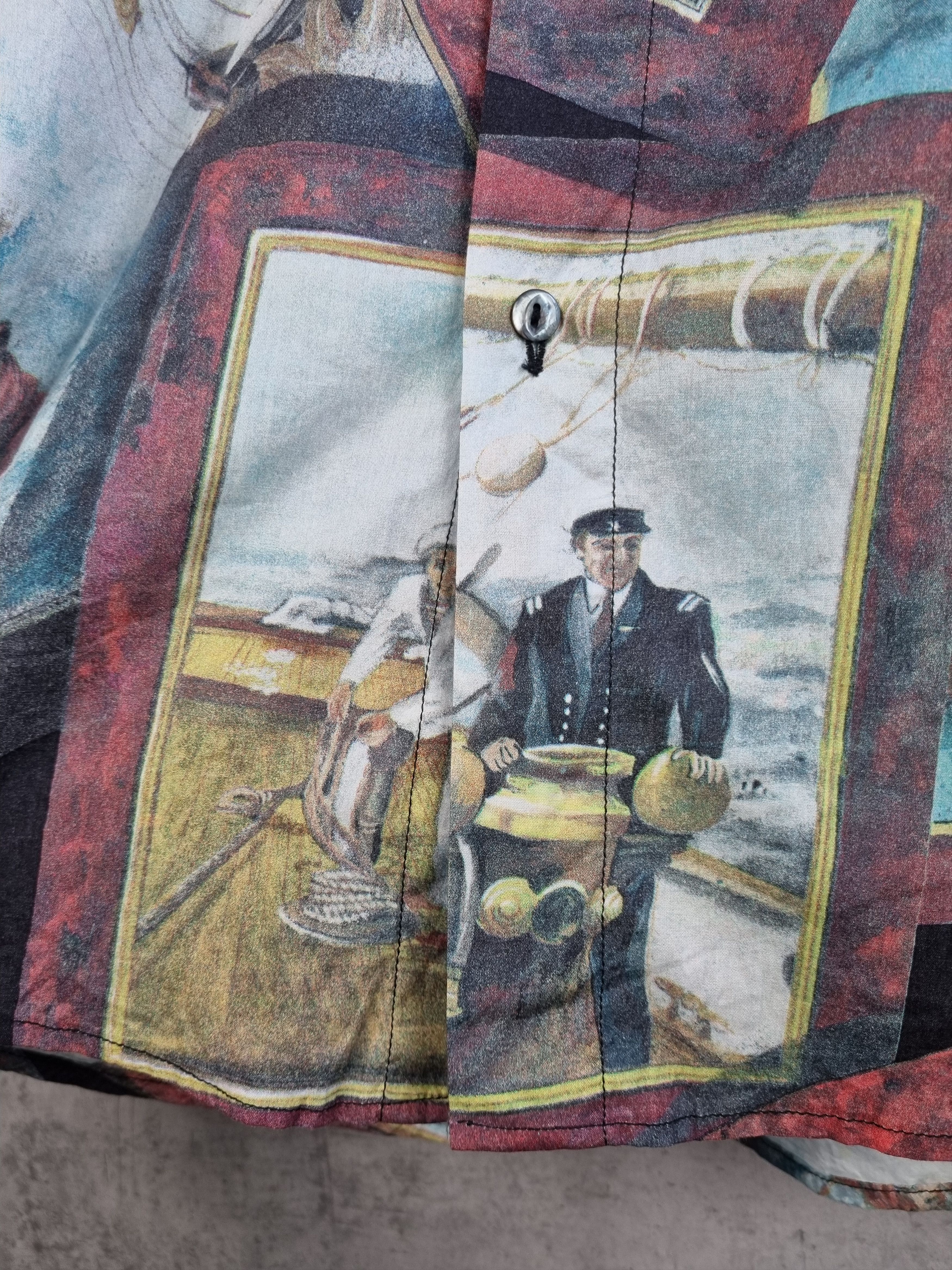 Vintage 90s Unique Marina Print Painting DRIES VAN NOTEN style Size US XL / EU 56 / 4 - 12 Thumbnail