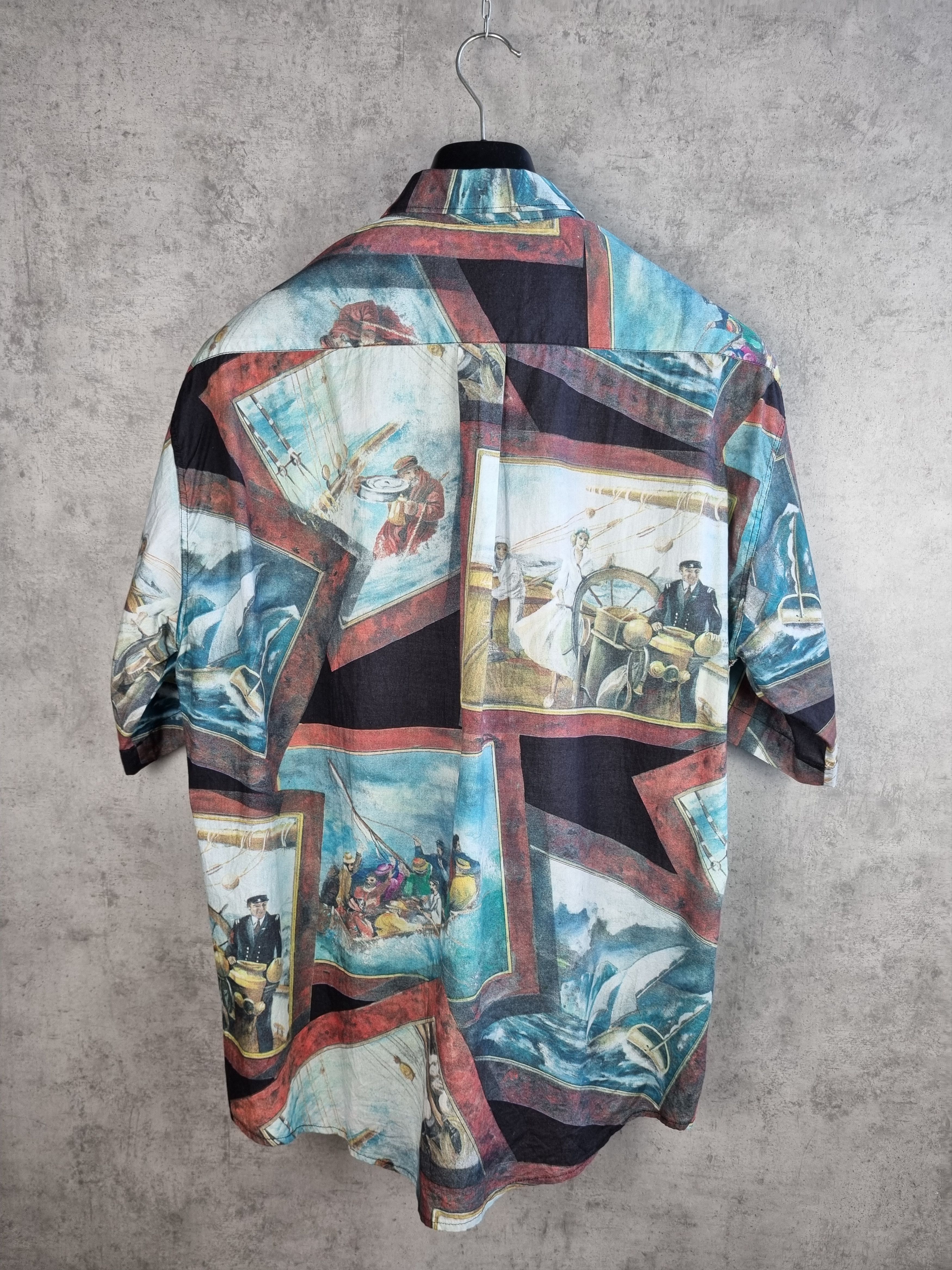 Vintage 90s Unique Marina Print Painting DRIES VAN NOTEN style Size US XL / EU 56 / 4 - 2 Thumbnail