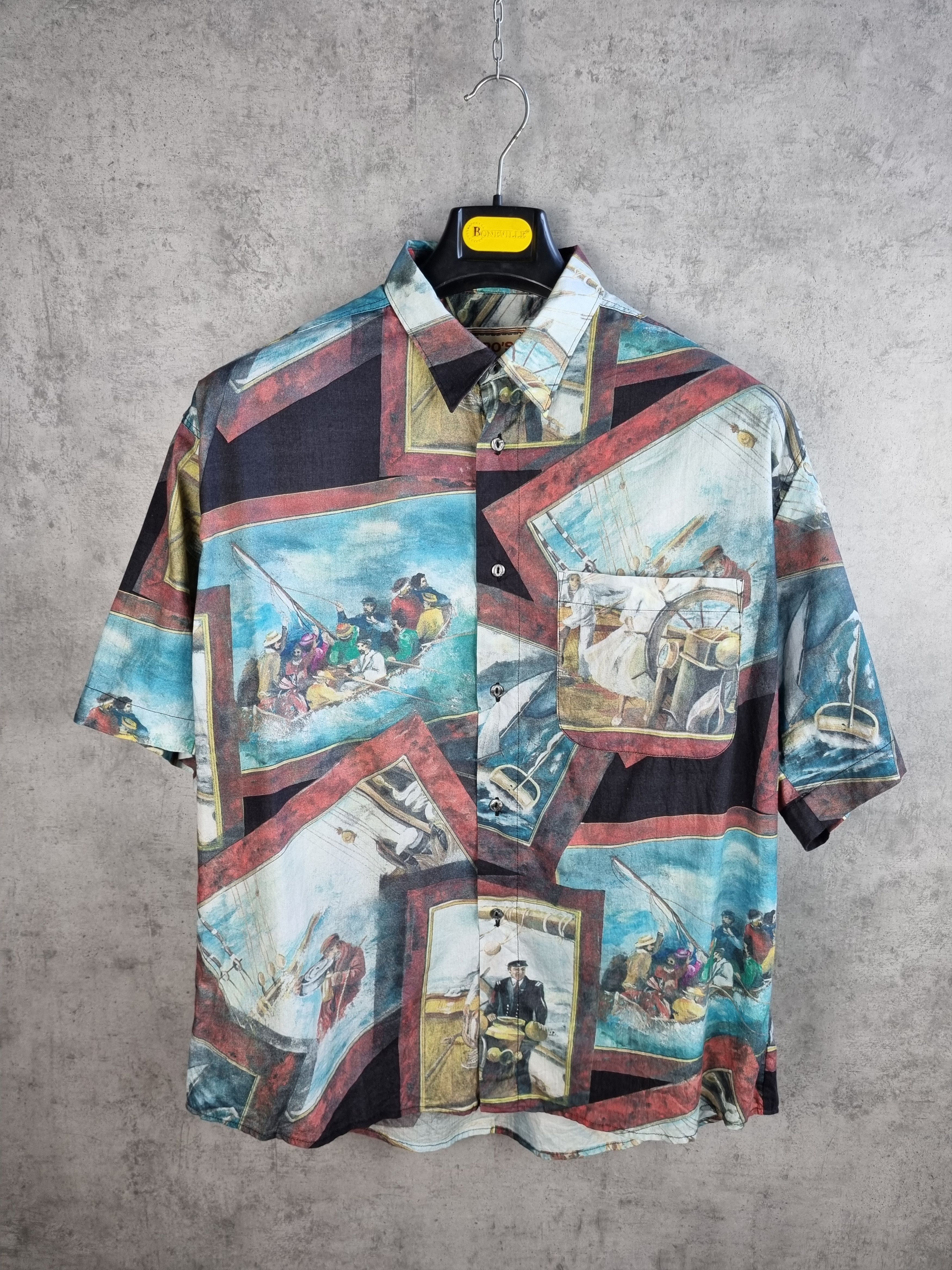 Vintage 90s Unique Marina Print Painting DRIES VAN NOTEN style Size US XL / EU 56 / 4 - 1 Thumbnail