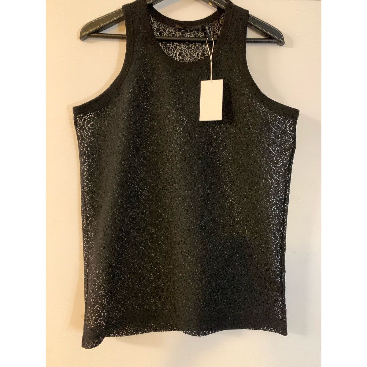 image of Helmut Lang Black Lace Tank Top, Men's (Size Small)