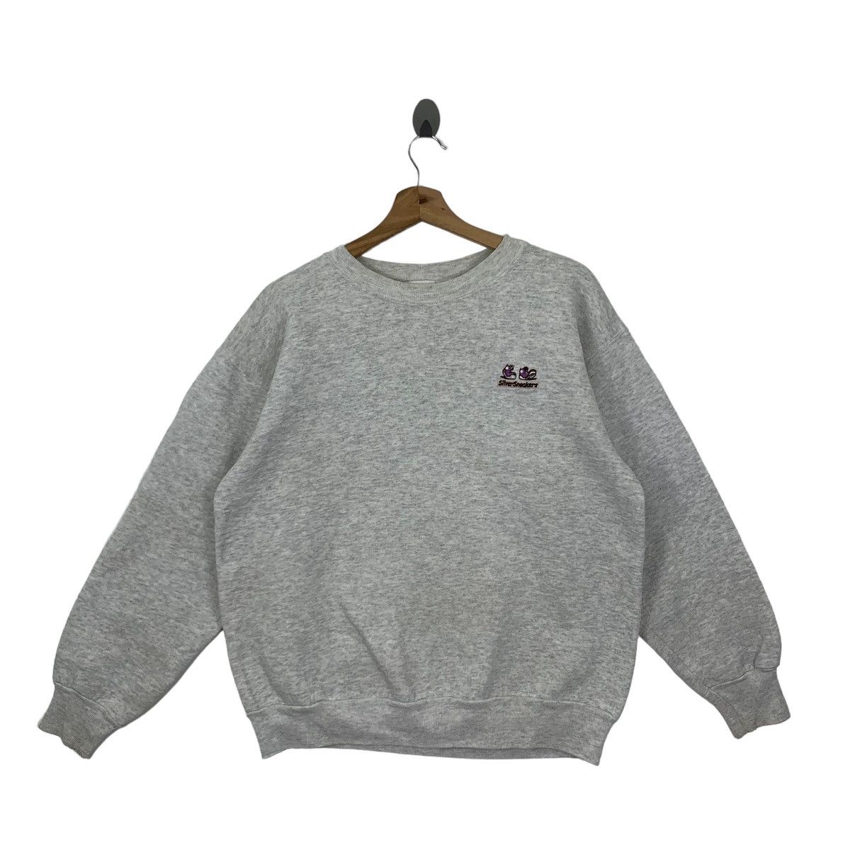 Vintage 90s Silver Sneakers Pullover Jumpers Crewneck
