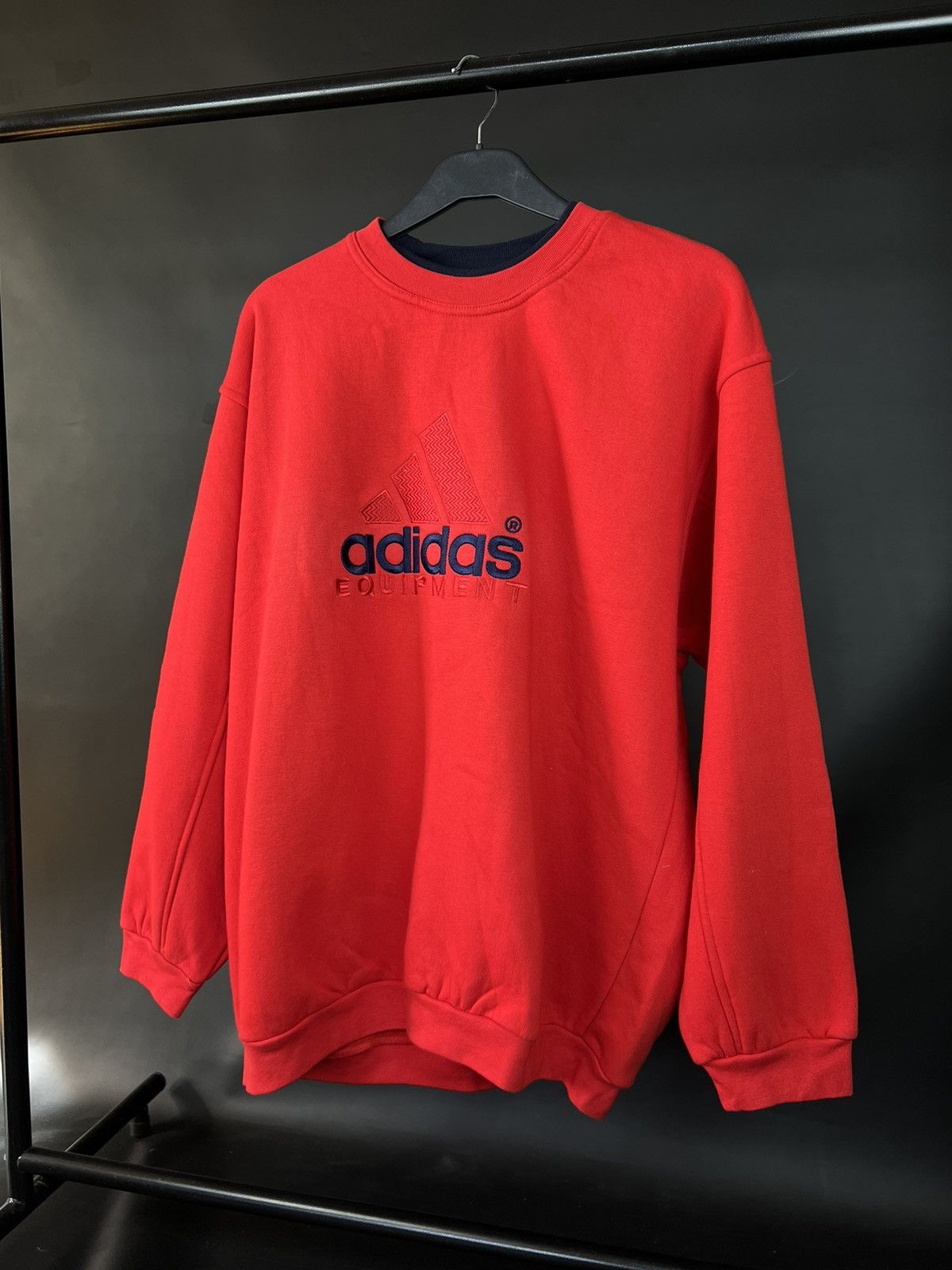 Adidas × Vintage VTG sweatshirt Adidas equipment red Big Logo Size US L / EU 52-54 / 3 - 2 Thumbnail