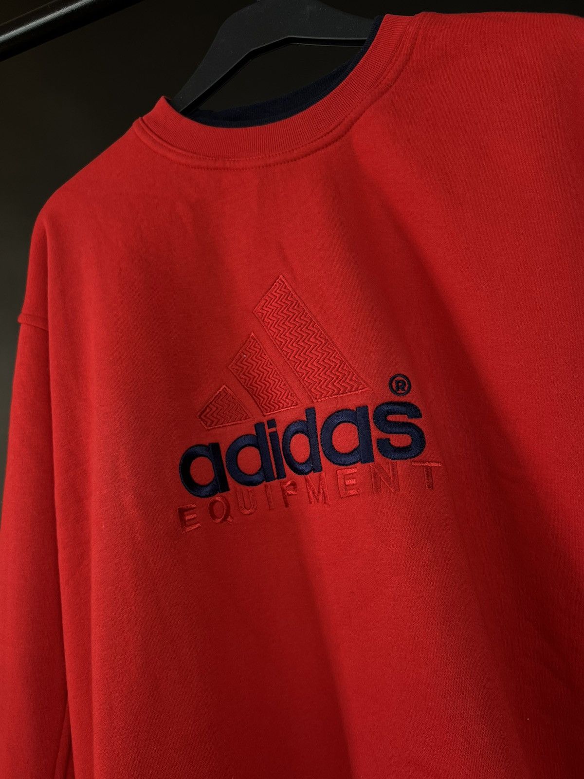 Adidas × Vintage VTG sweatshirt Adidas equipment red Big Logo Size US L / EU 52-54 / 3 - 3 Thumbnail