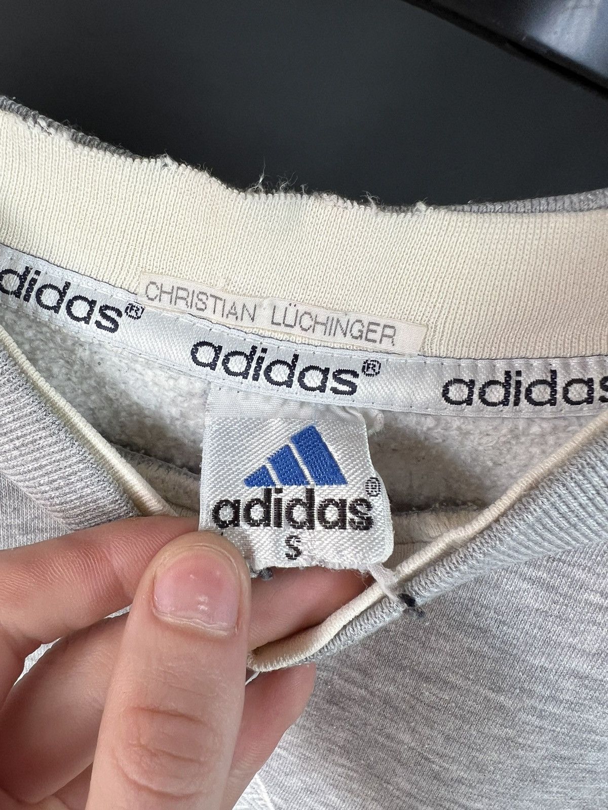 Adidas × Vintage VTG sweatshirt Adidas equipment gray Big Logo Cotton Size US S / EU 44-46 / 1 - 4 Thumbnail