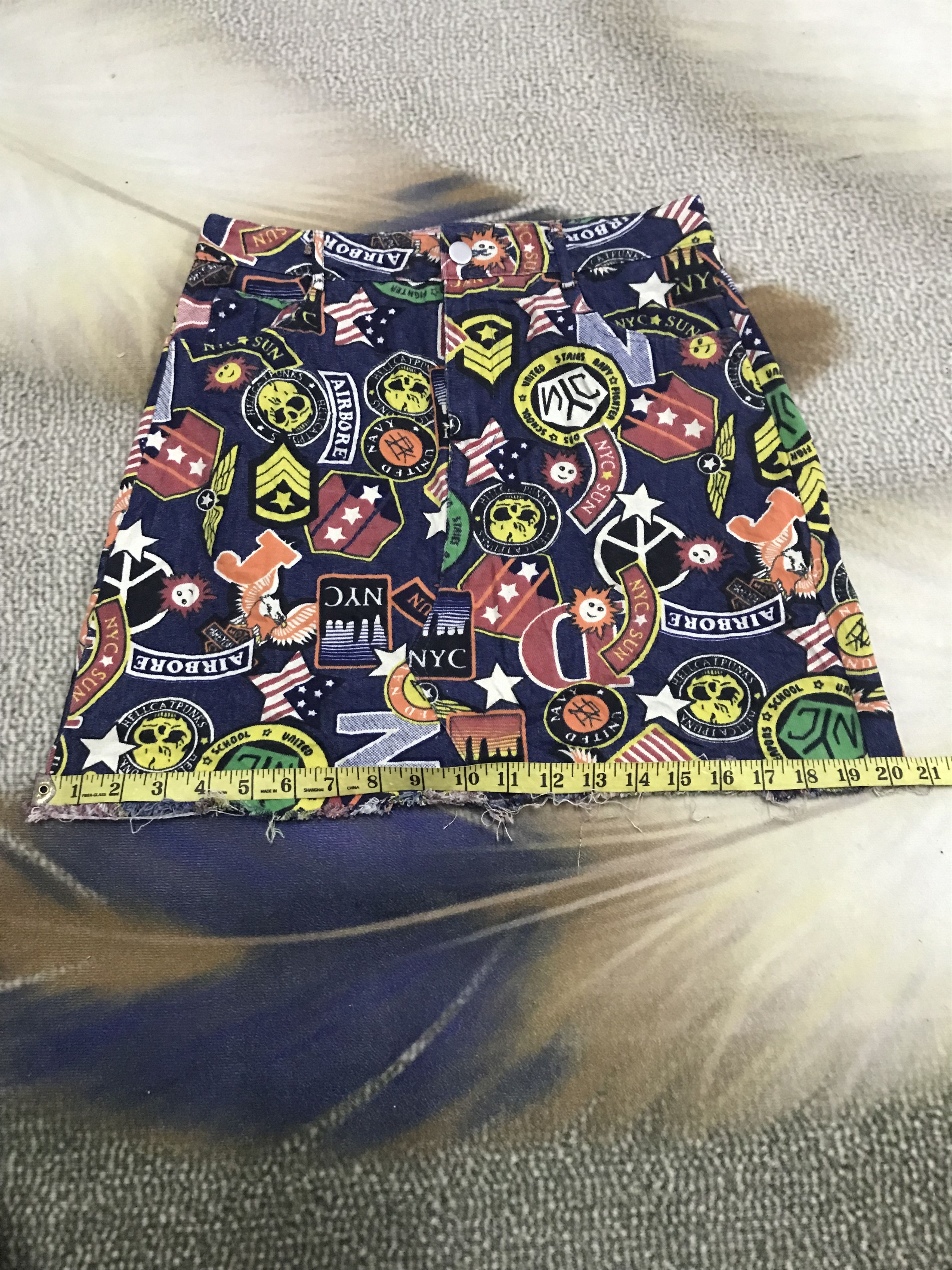 Japanese Brand rare fullprint multicolour punk skirt Size 28" / US 6 / IT 42 - 17 Thumbnail