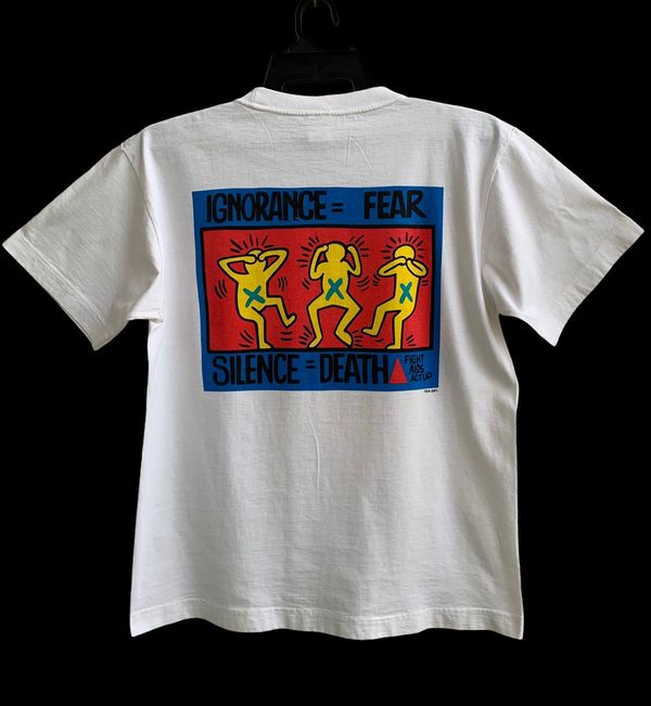 Vintage Vintage 90s Keith Haring Graviti Story Fight AIDS ACT Up | Grailed