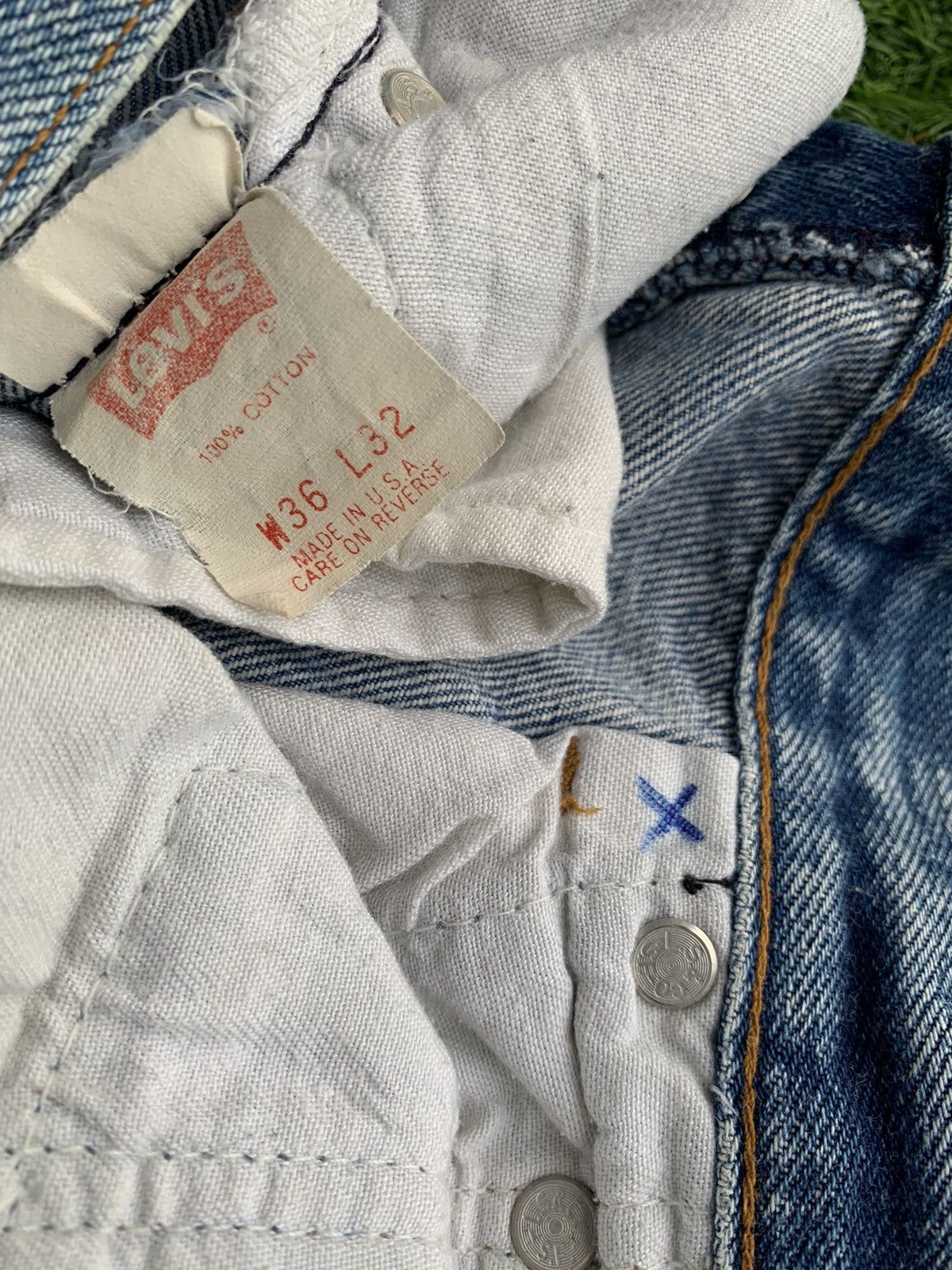 Levi's Vintage 90s Levis 501 Distressed Denim Painter Custom Size US 34 / EU 50 - 10 Thumbnail