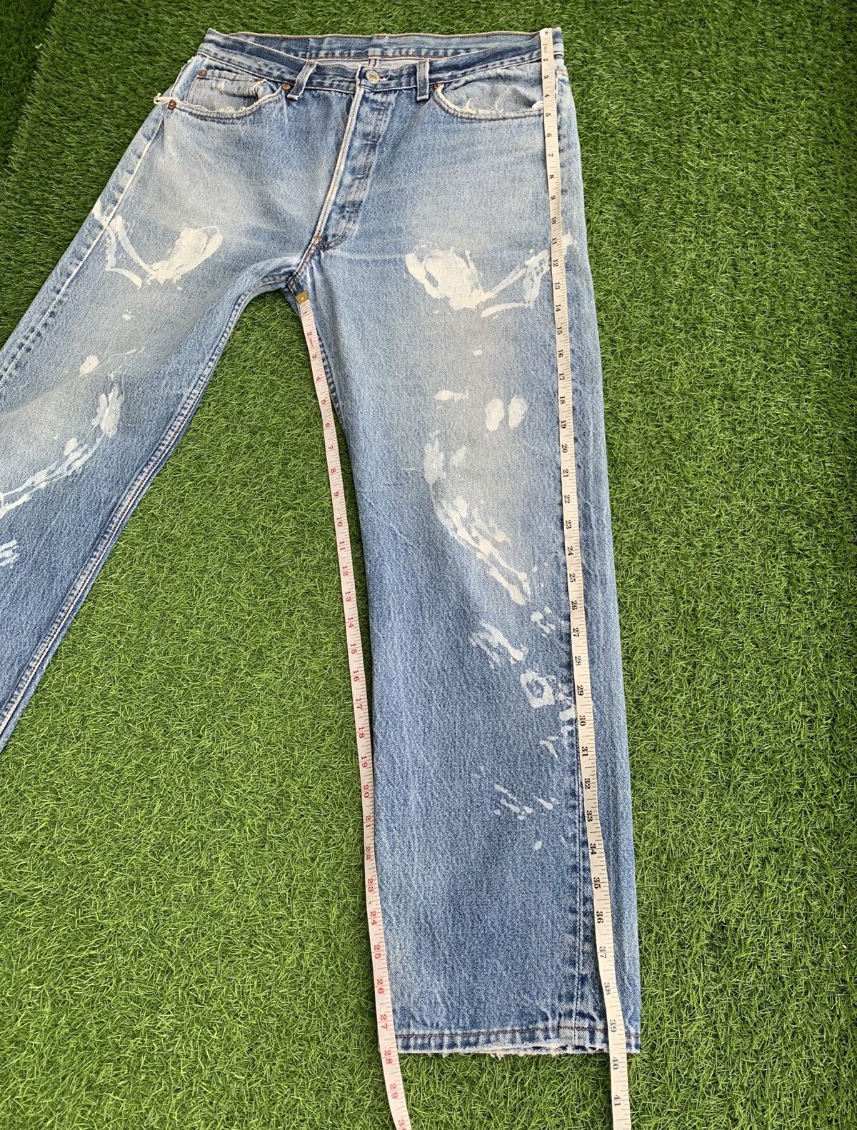 Levi's Vintage 90s Levis 501 Distressed Denim Painter Custom Size US 34 / EU 50 - 16 Thumbnail