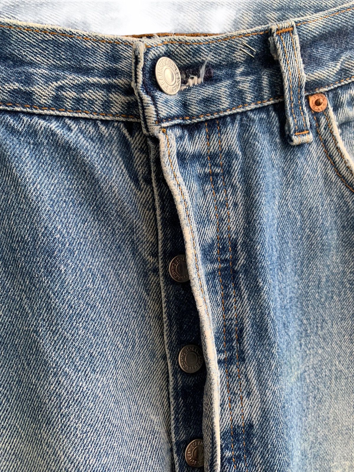 Levi's Vintage 90s Levis 501 Distressed Denim Painter Custom Size US 34 / EU 50 - 6 Thumbnail