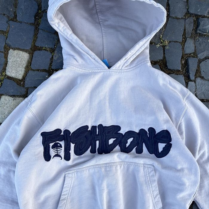 Vintage Y2K Fishbone Hoodie boxy vintage embroidered skate hip hop ...
