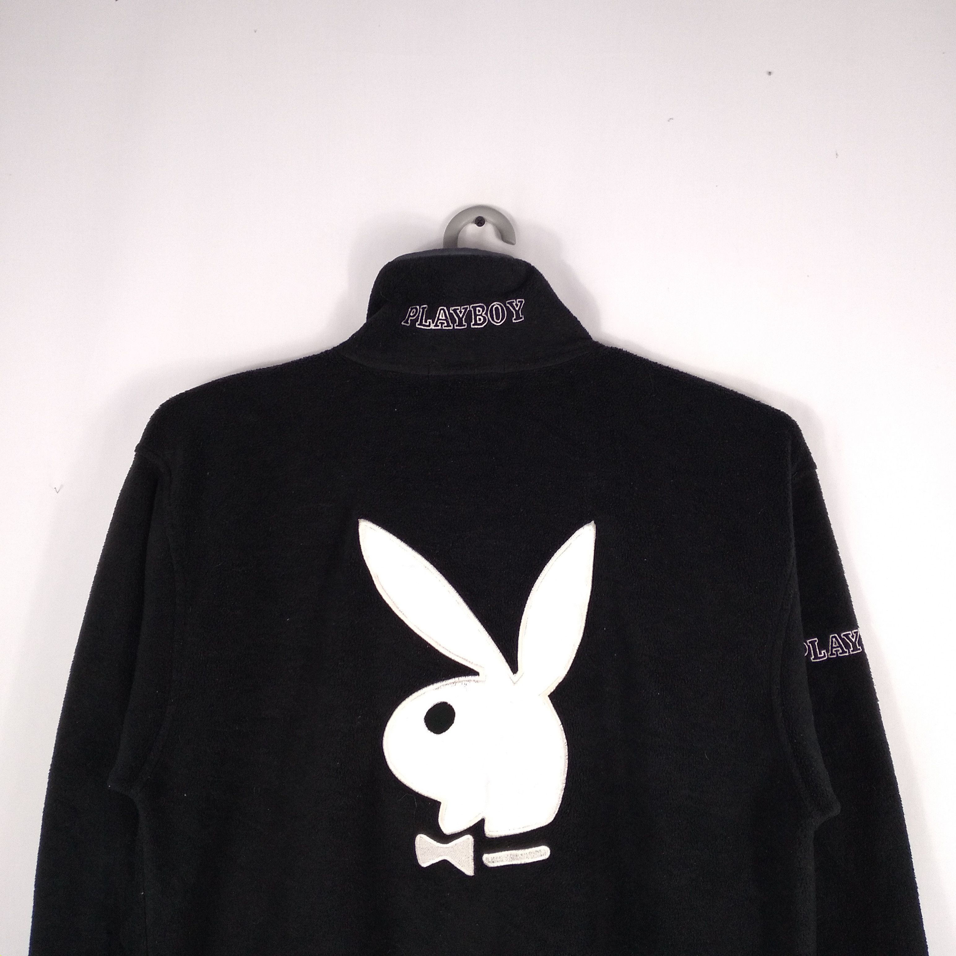 Playboy × Vintage 🔥OG🔥90s🔥Vintage Playboy Big Logo Fleece Zipper Jacket Size US M / EU 48-50 / 2 - 2 Thumbnail